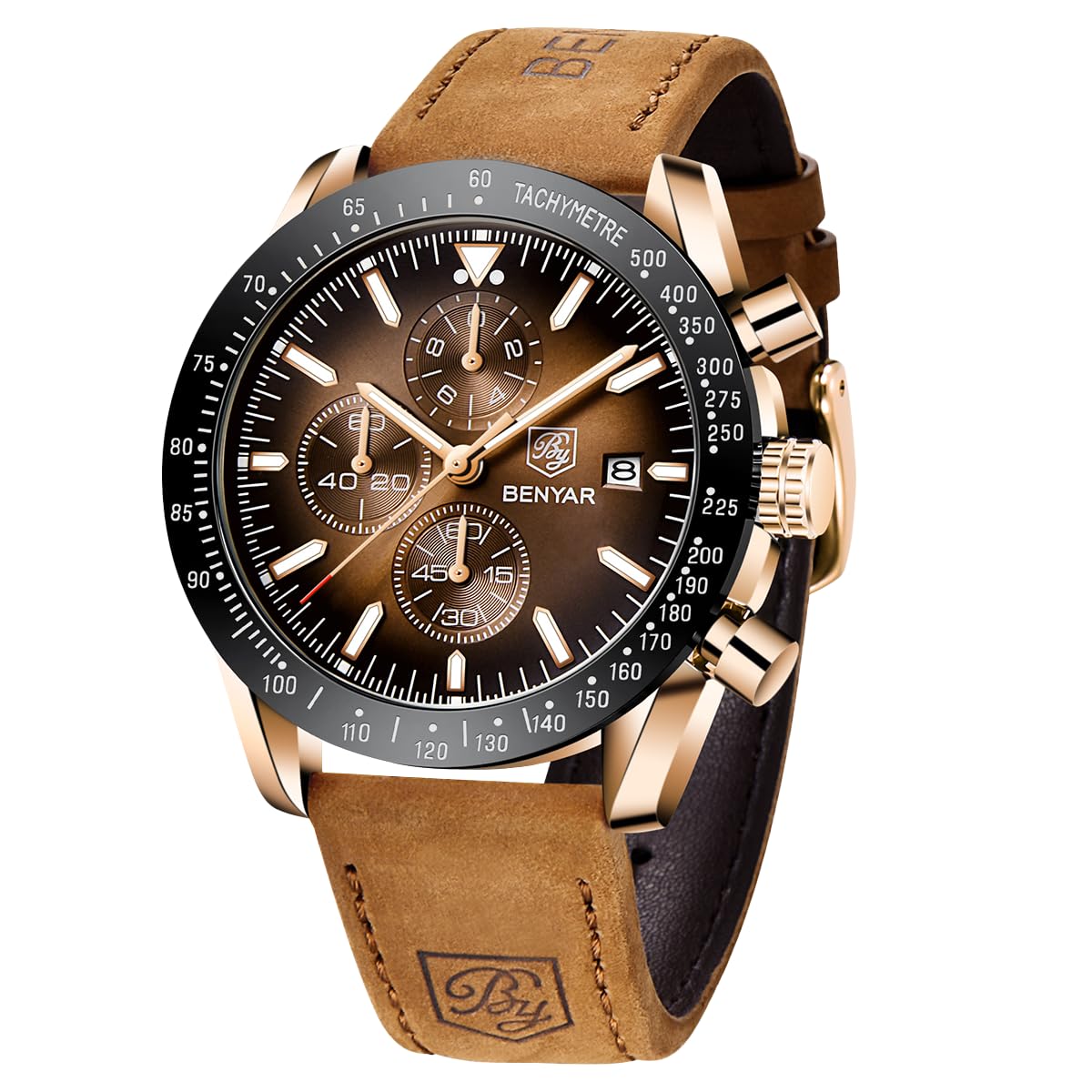 BENYAR Watch for Men Analog Quartz Chronograph Waterproof - Product Imagery