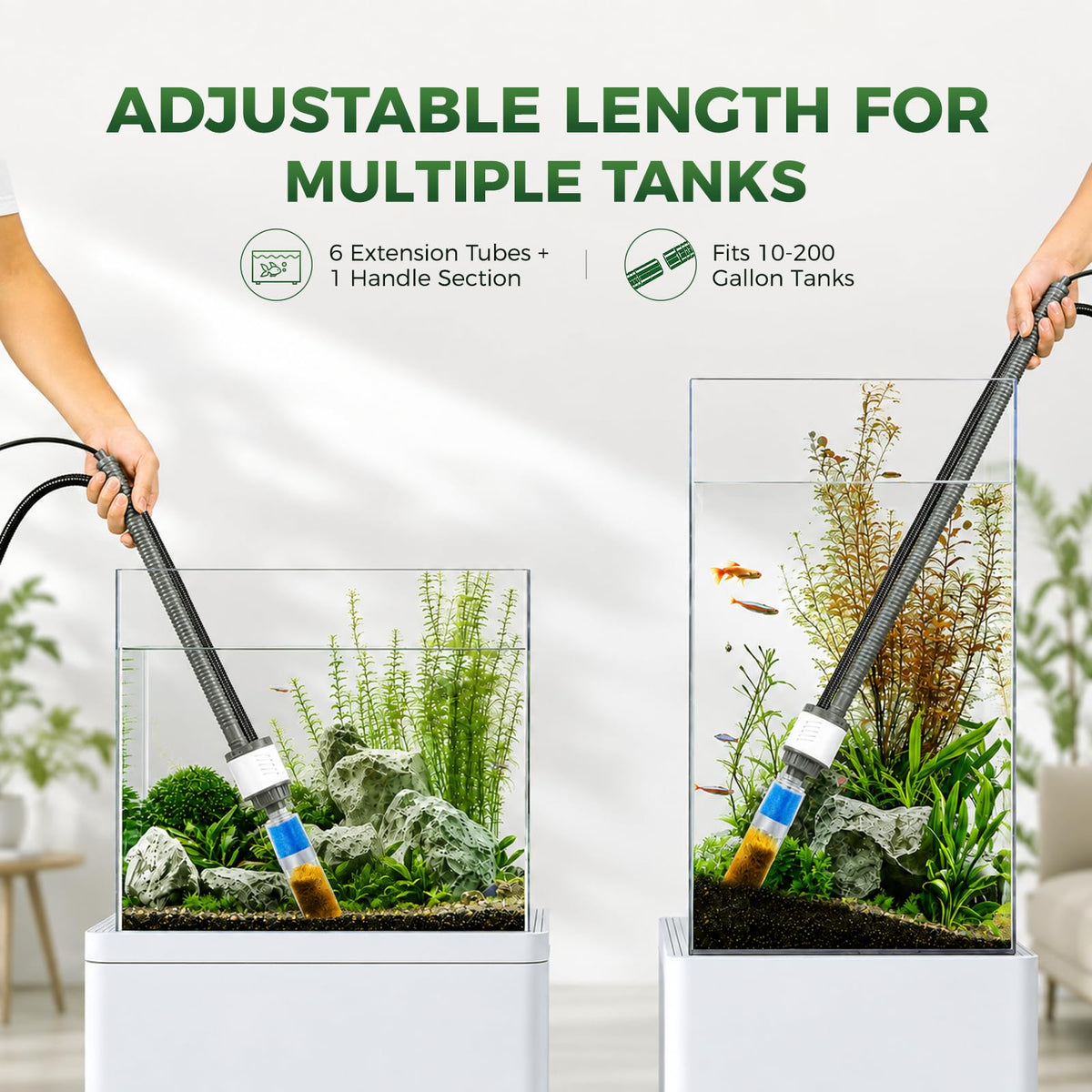 30W Aquarium Vacuum Gravel Cleaner 6 in 1 Electric Fish Tank - Bblira Official Imagery - 8