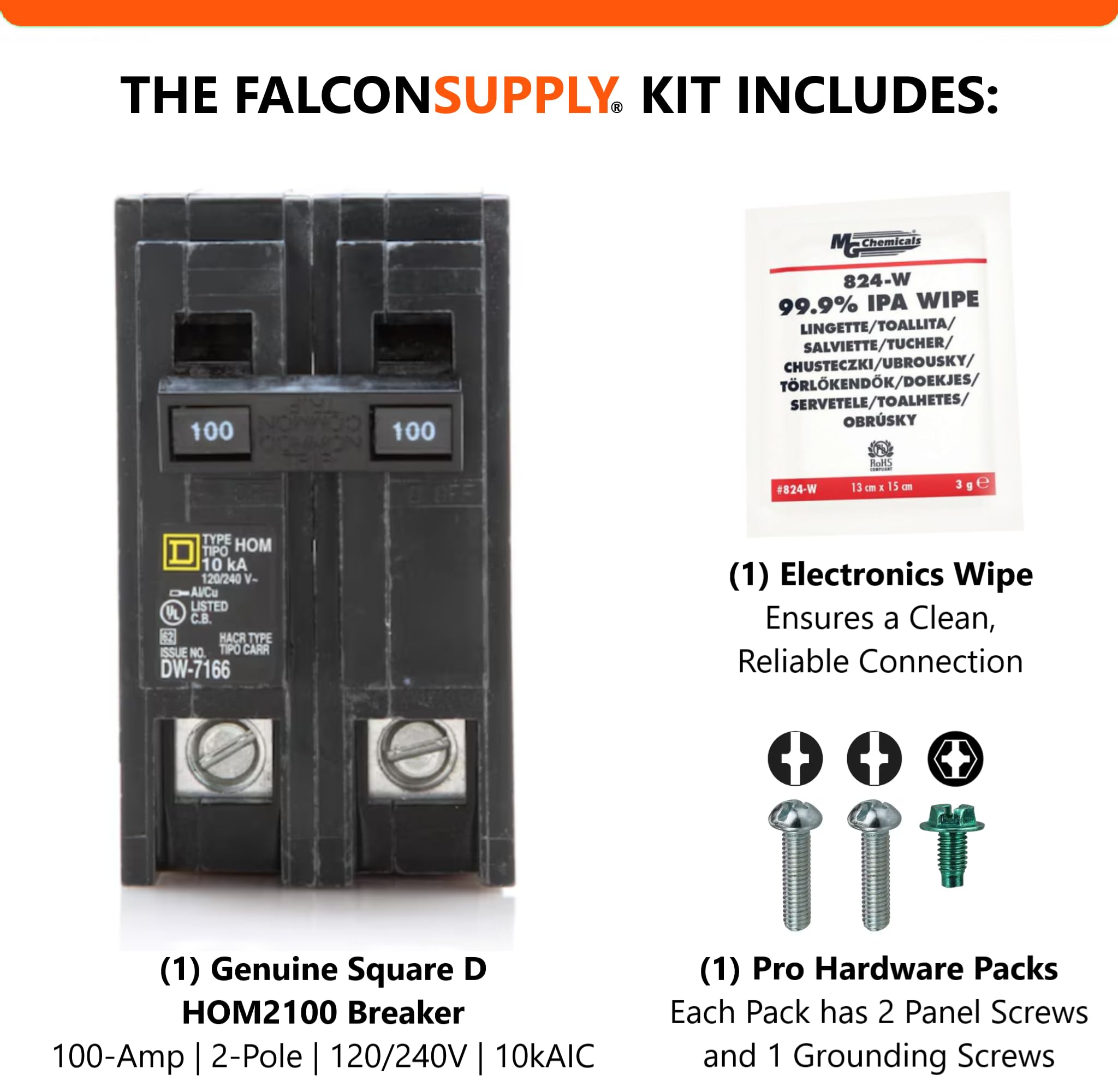 FalconSupply Genuine Square D HOM2100 Circuit Breaker Kit Bundle - FalconSupply Official Product View 7