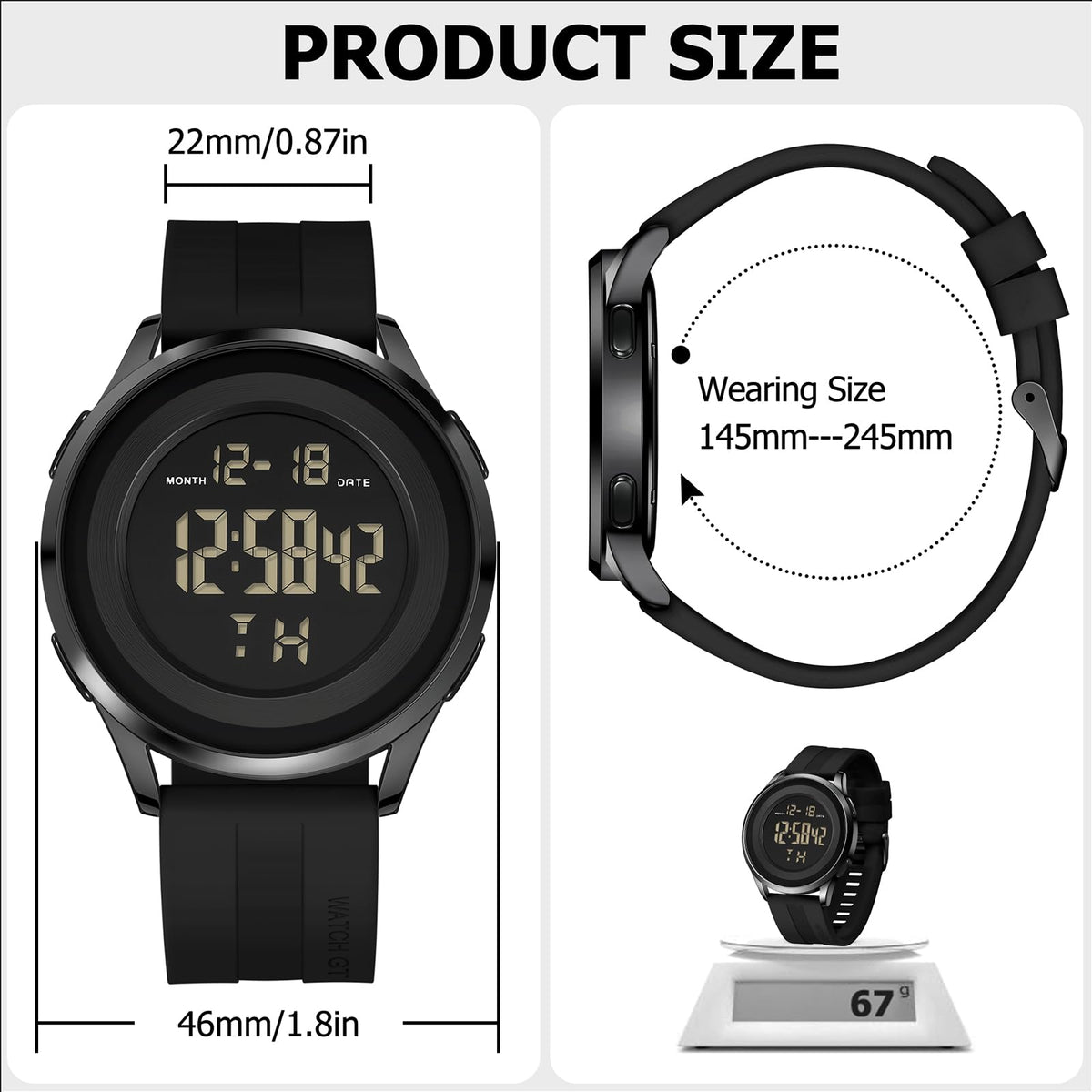 COSSINIGE Mens Digital Waterproof Military Watch for Men - COSSINIGE Official Imagery - 5