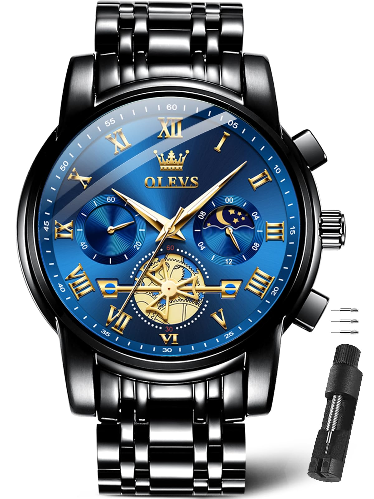 OLEVS Watch Men Luxury Dress Stainless Steel Date Analog Watch Waterpr - View 1