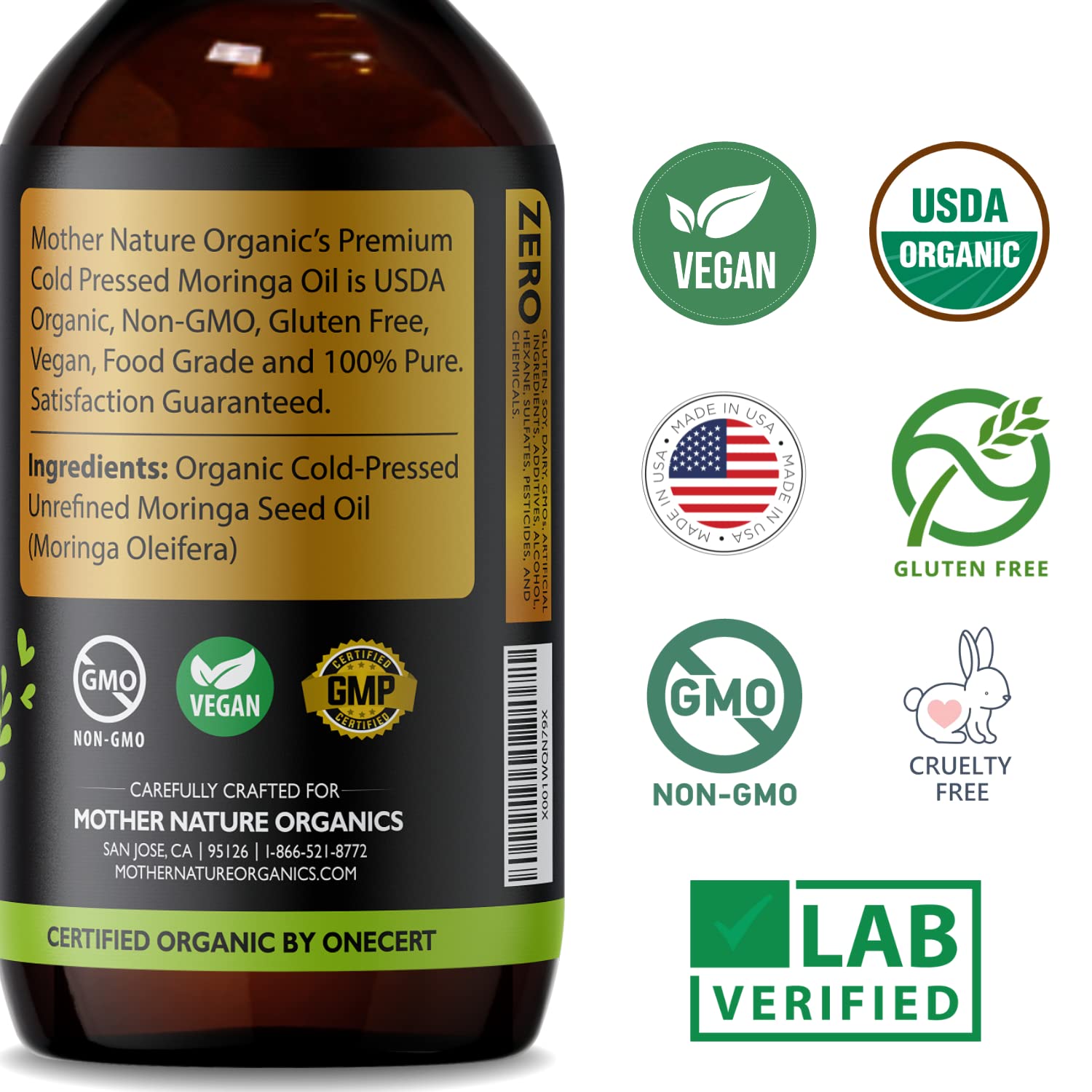 MNO Organic Moringa Oil Glow Serum Frizz Control for Hair - Mother Nature Organics Superfoods for Organic Living Official Imagery - 7