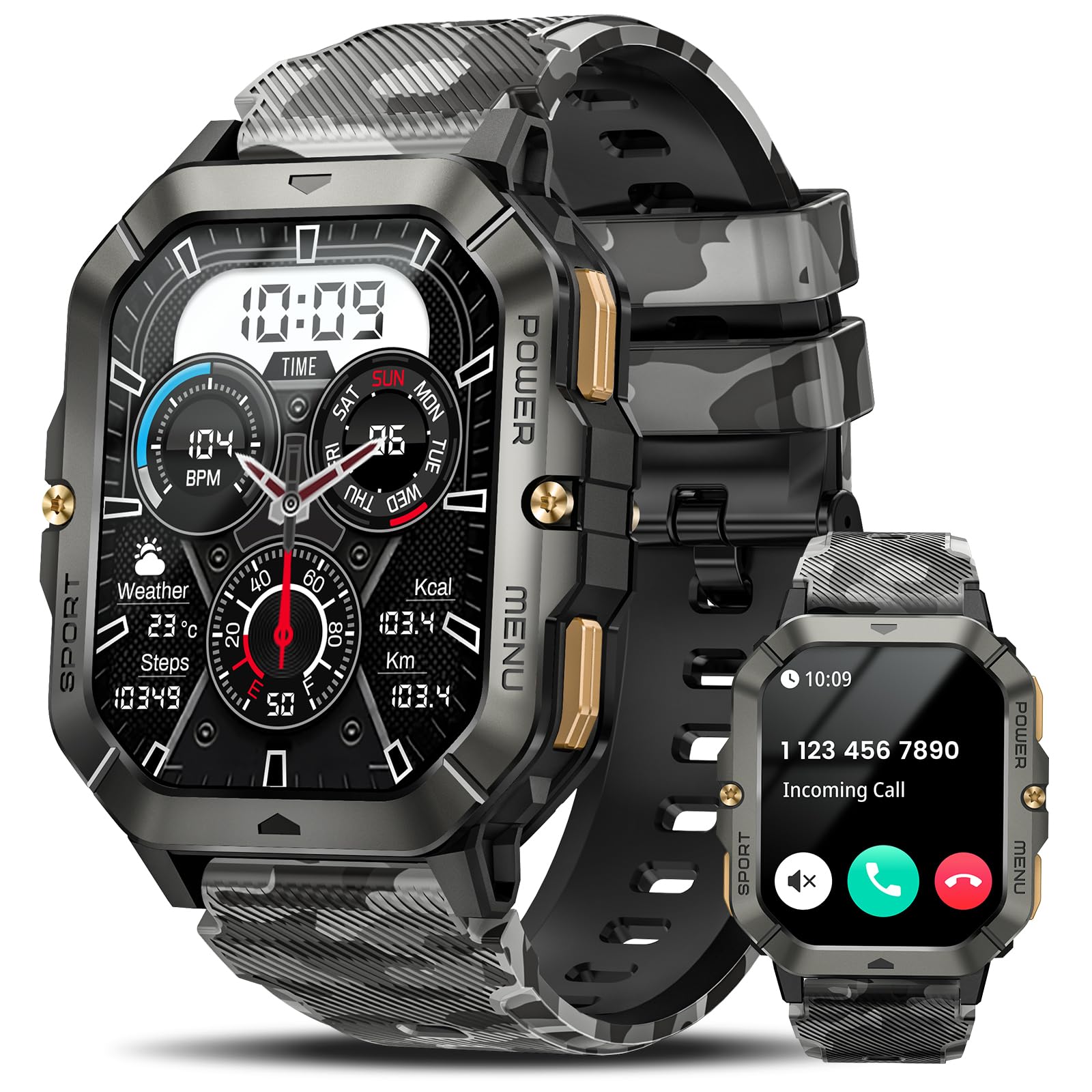 DEKELIFE Military Smart Watches for Men  , 2.02'' Fitness Smart Watch - View 8