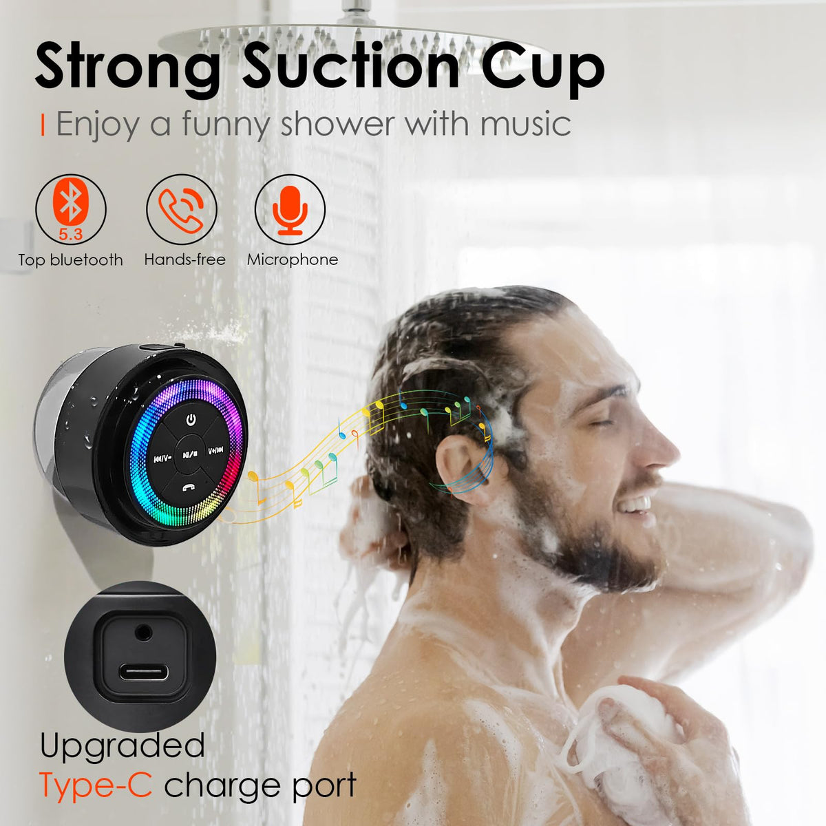 XLEADER Pro Shower Speaker Certified IPX7 Waterproof - XLEADER Official Imagery - 4