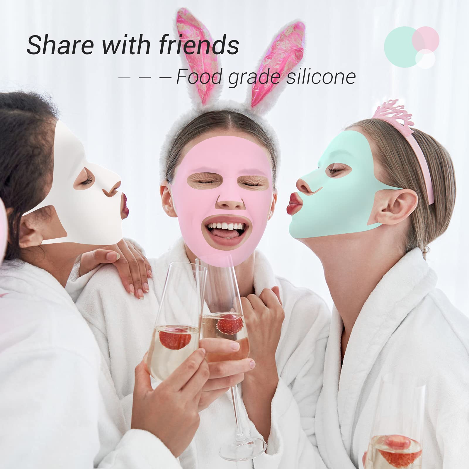 Maitys 5 Pcs Reusable Silicone Face Mask Cover for Sheet Mask, - Maitys