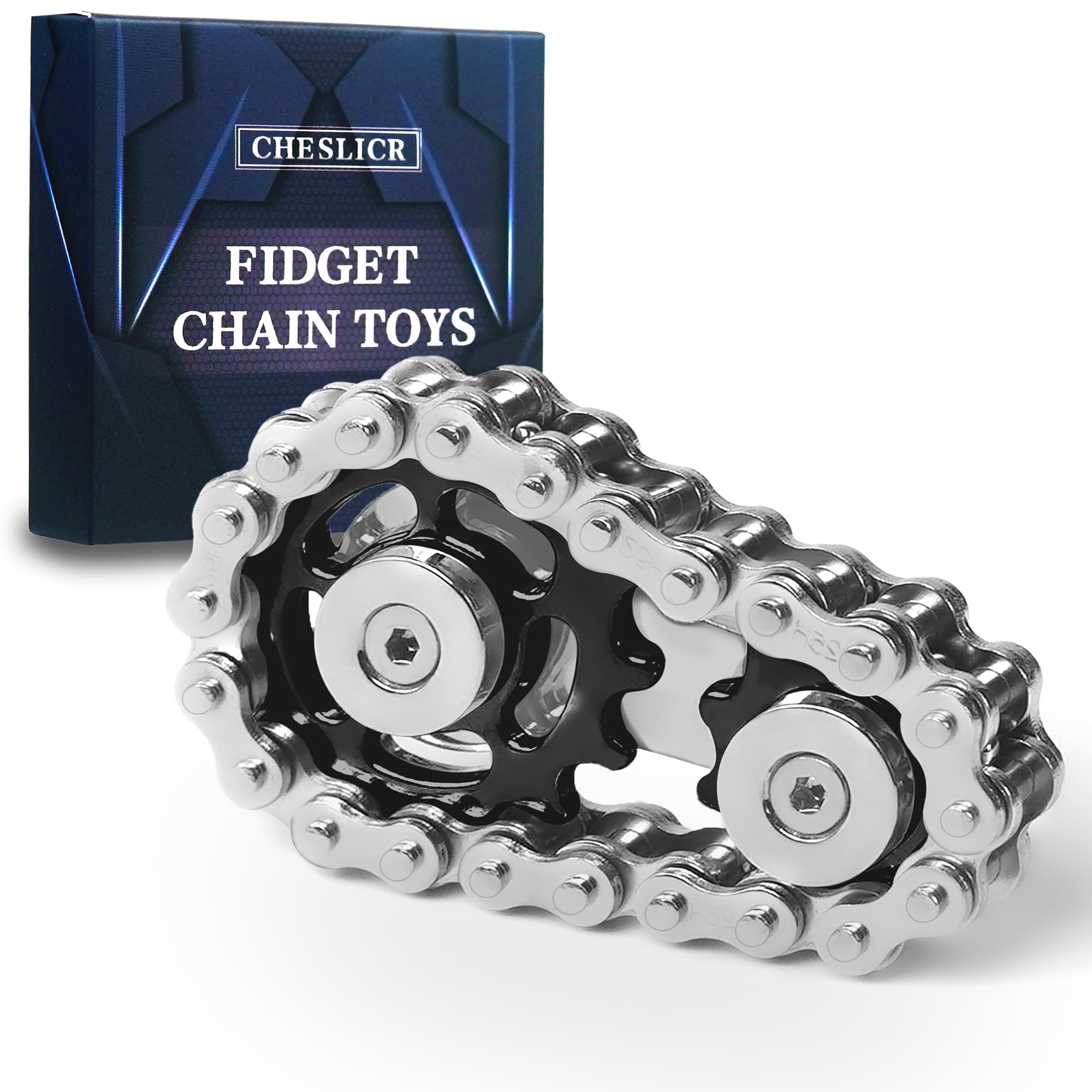 Fidget Spinner Toy for Adults Metal Figette Bike Chain for Adult - Product Imagery