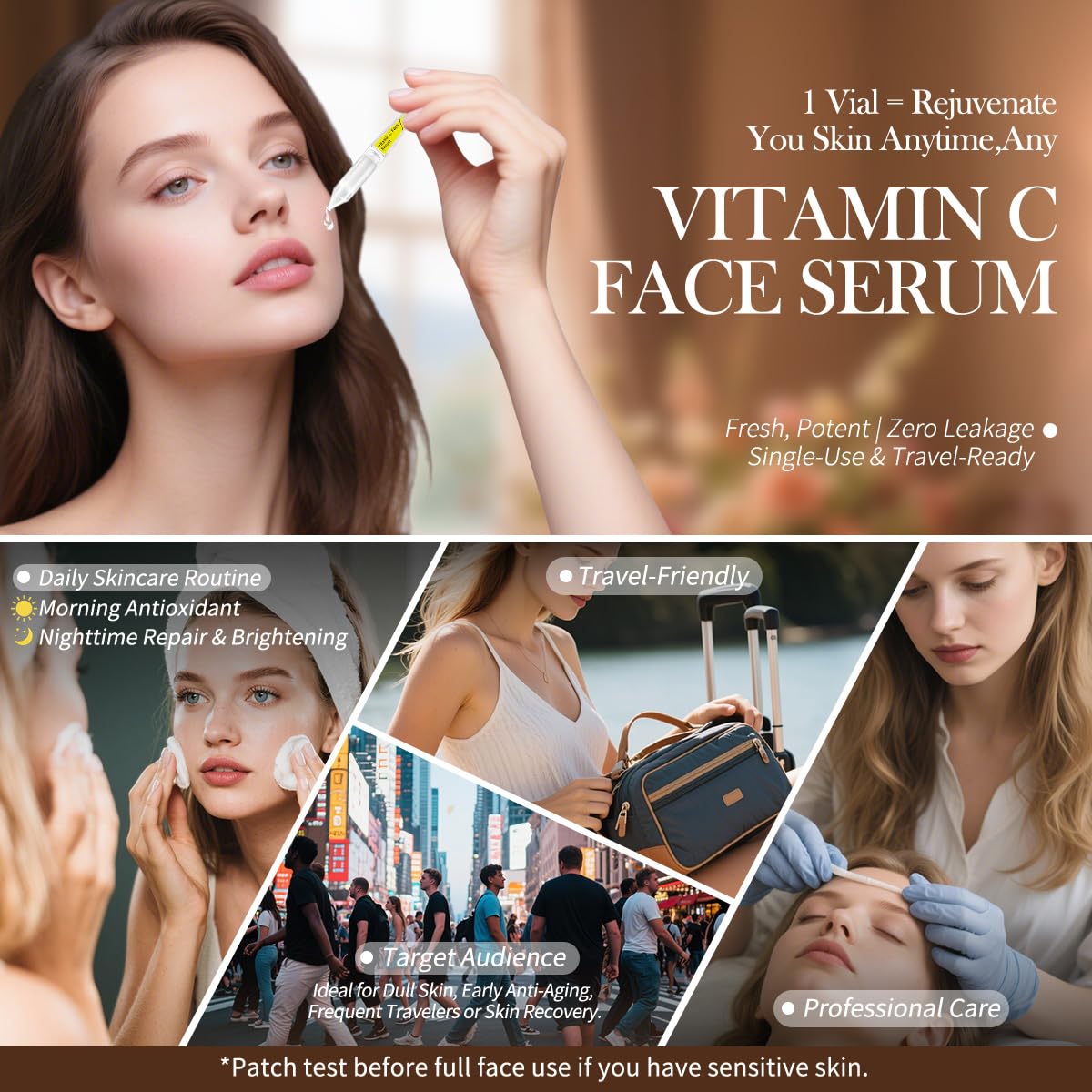 Vitamin C Face Serum with Glutathione 4D Hyaluronic Acid - BACHERI Official Imagery - 3