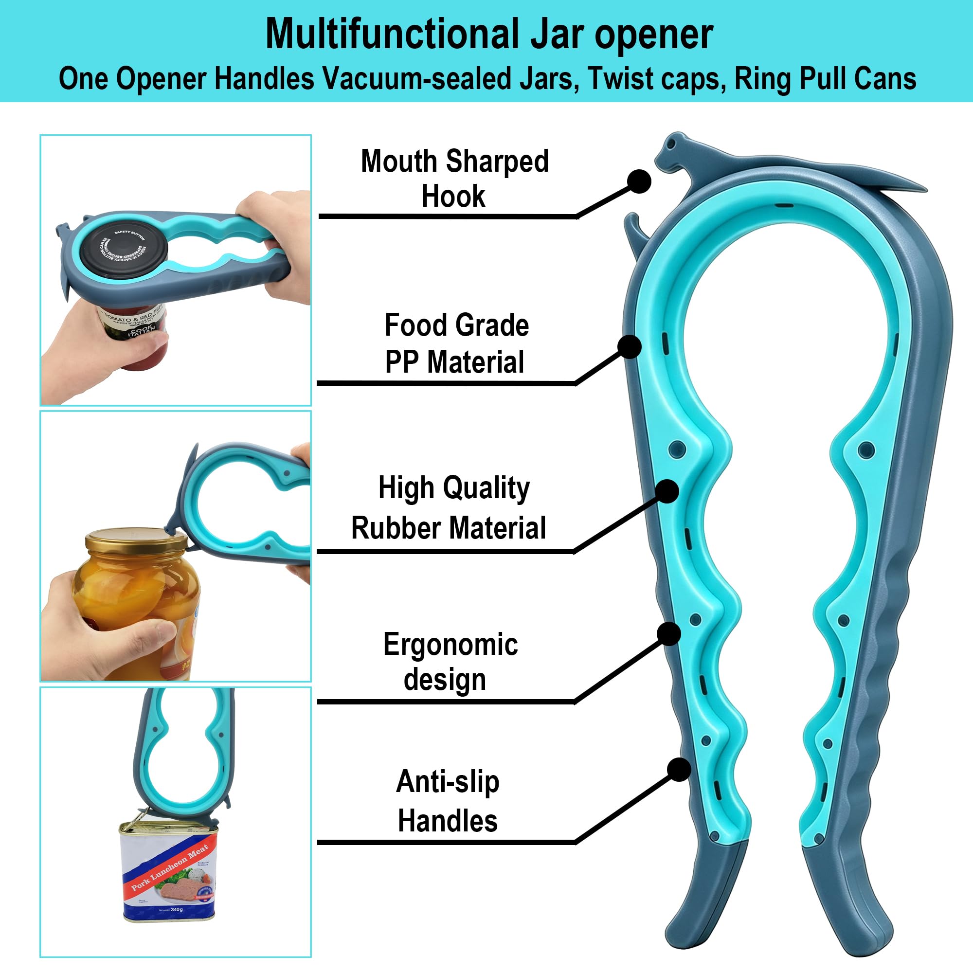 Otstar Jar Opener for Weak Hands, Seniors with Arthritis, 5 in 1 by Otstar - Angle View 4