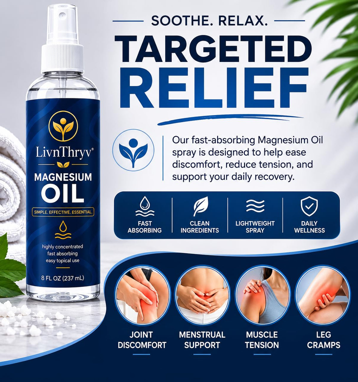 Magnesium Oil Spray Premium Topical Magnesium Formula for - LivnThryv Official Imagery - 7