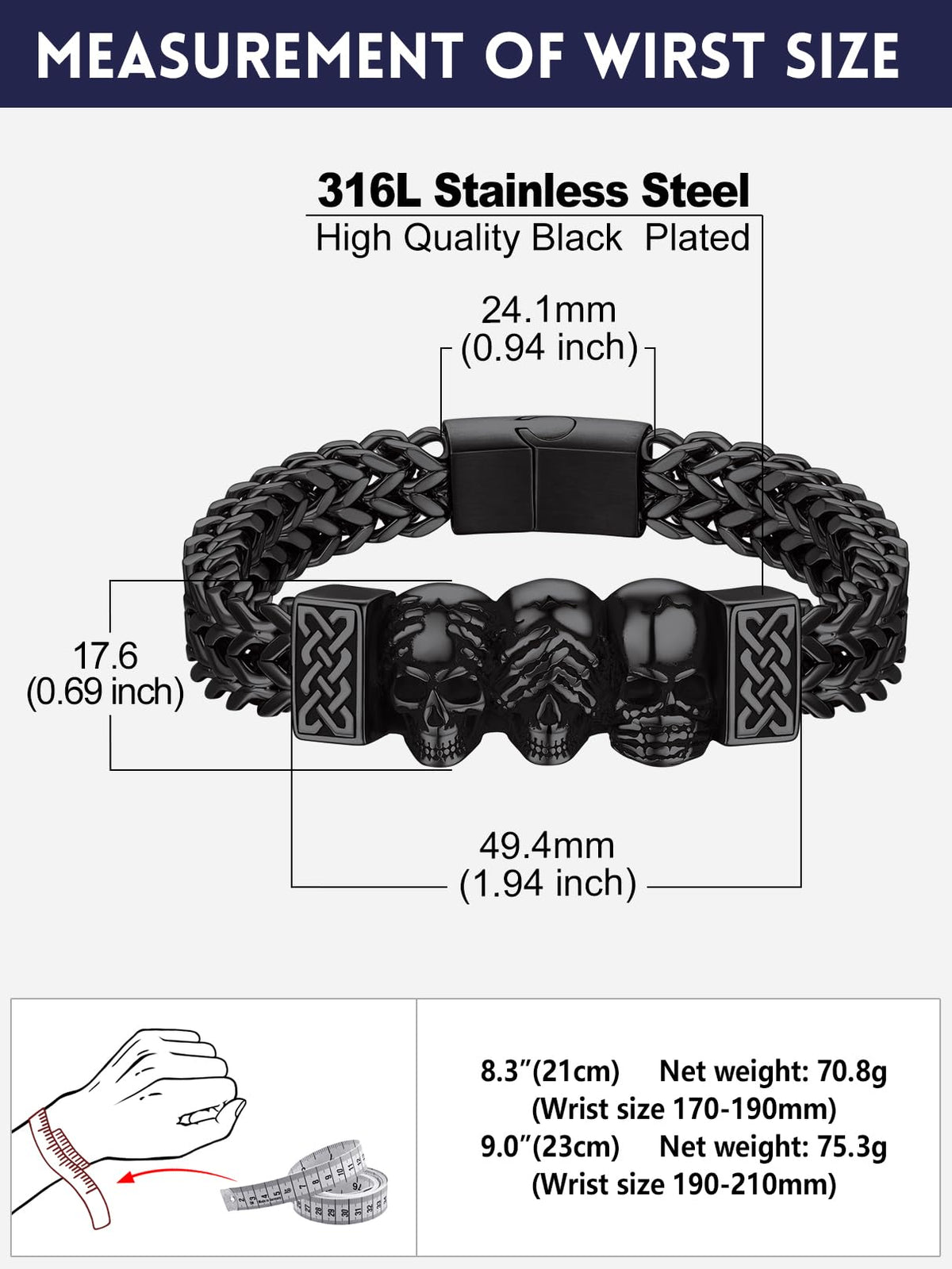 Bandmax Stainless Steel Chunky Heavy Duty Chain Bracelets - Bandmax Official Imagery - 8