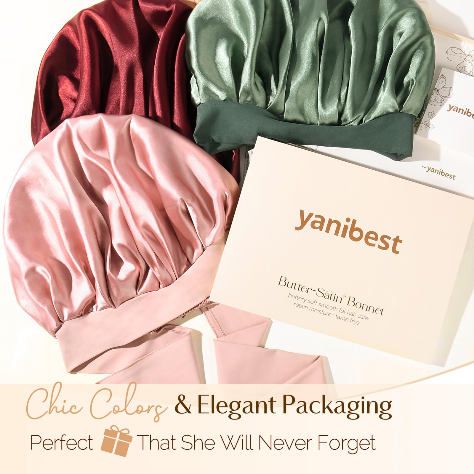 YANIBEST Adjustable Silk Bonnet for Sleeping Women Double Layer Satin - View 9