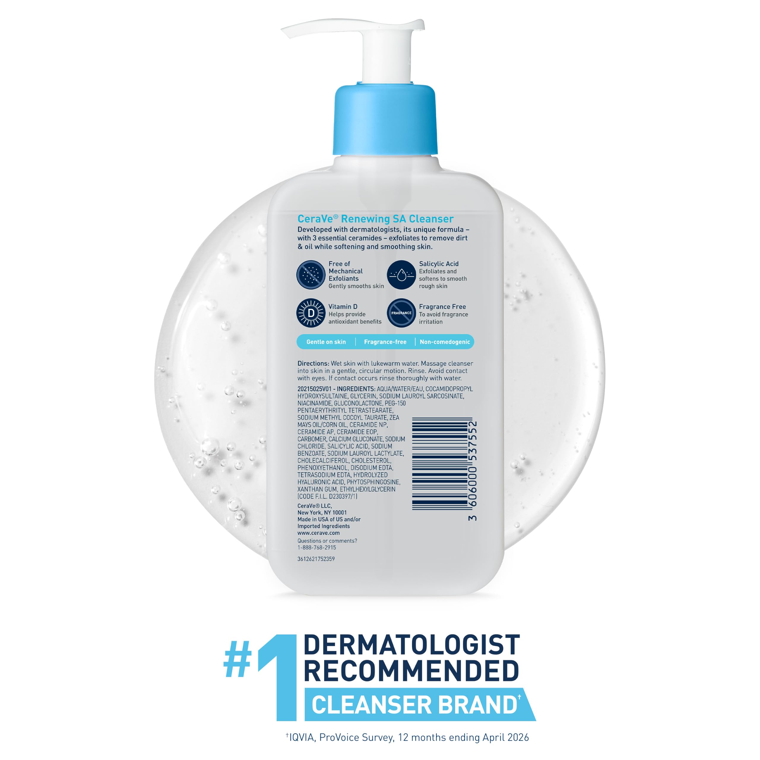 CeraVe Renewing Salicylic Acid Cleanser, BHA Exfoliating Face Wash - CeraVe Official Product View 10