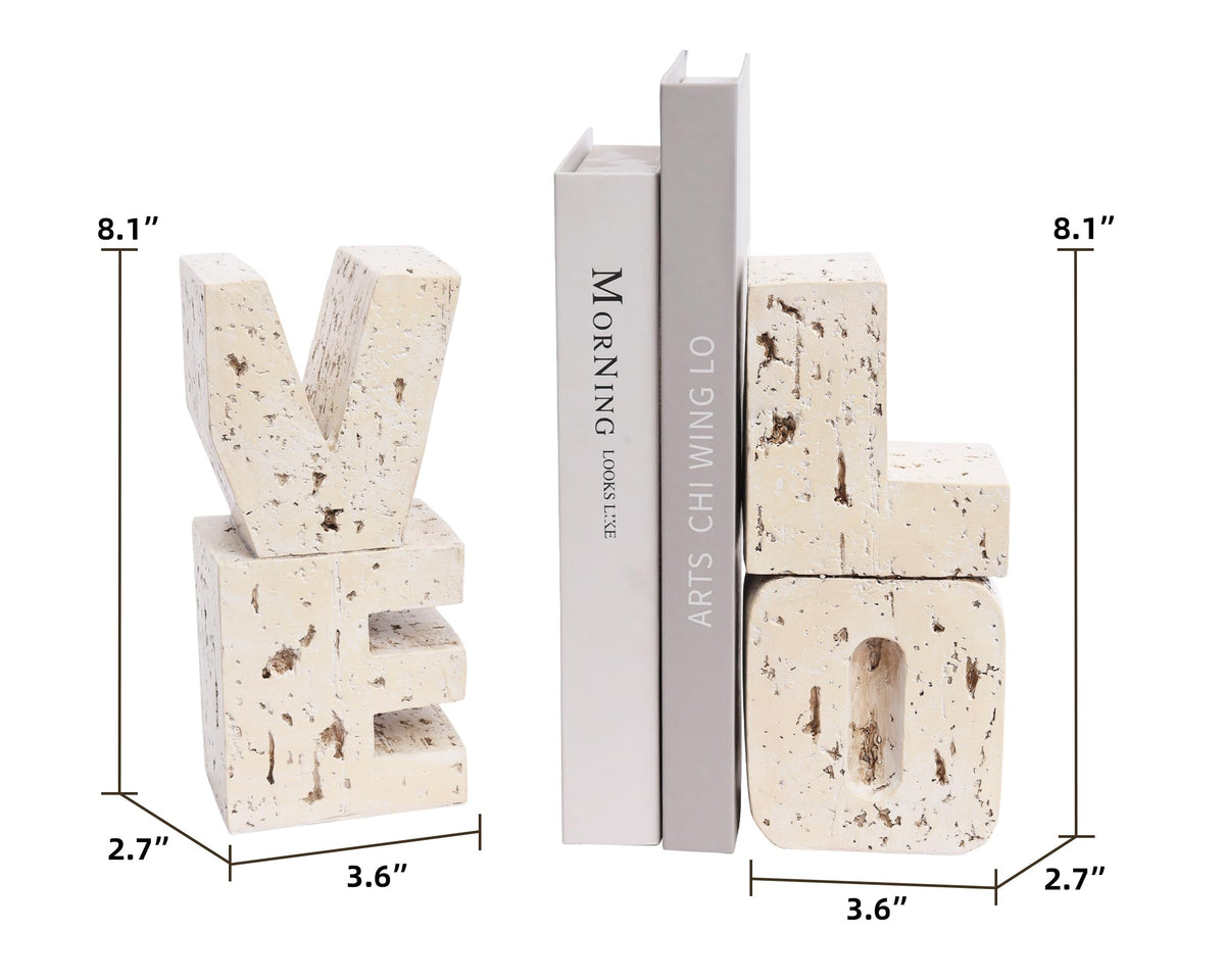 Book Ends Decorative with Love Design Small Farmhouse Heavy - Kakizzy Official Imagery - 4