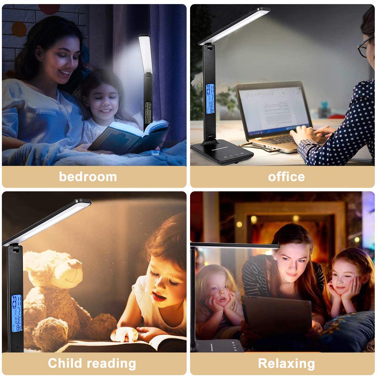 LED Desk Lamp with Wireless Charger Suitable for Home Office - XIZDDL Official Imagery - 8