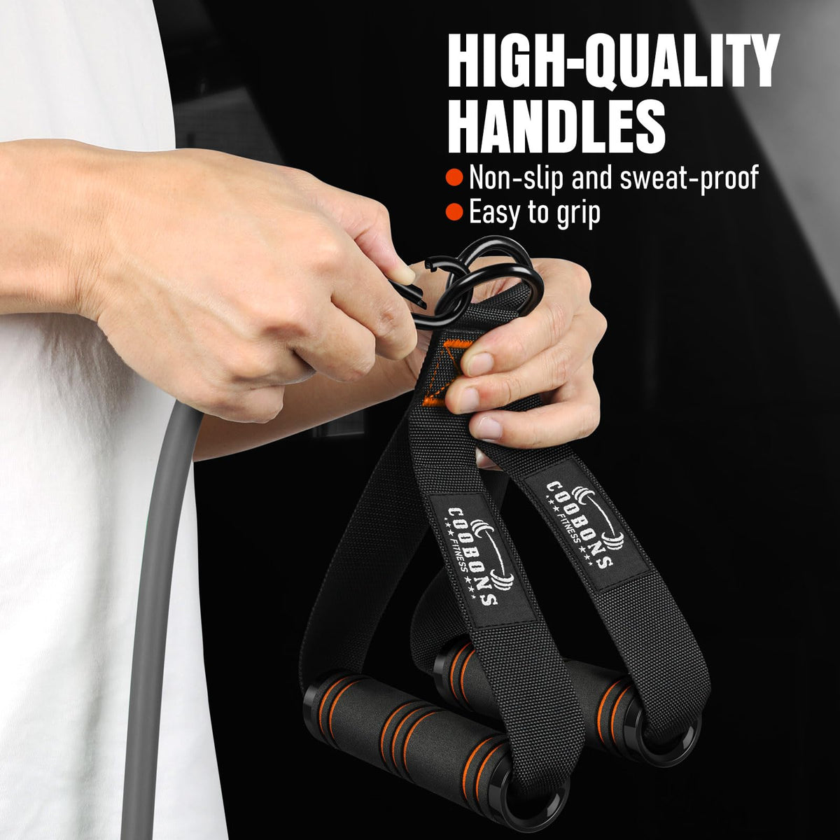 Resistance Bands with Handles 175lb Exercise Bands for - COOBONS FITNESS Official Imagery - 6