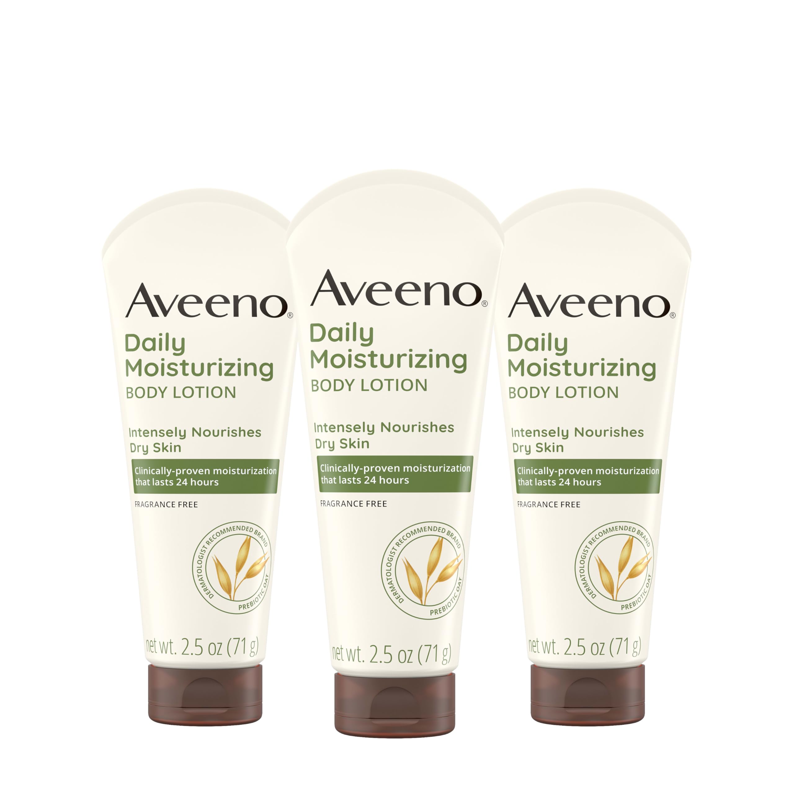 Aveeno Daily Moisturizing Body Lotion, Fragrance-Free, 2.5 fl. - Product Imagery