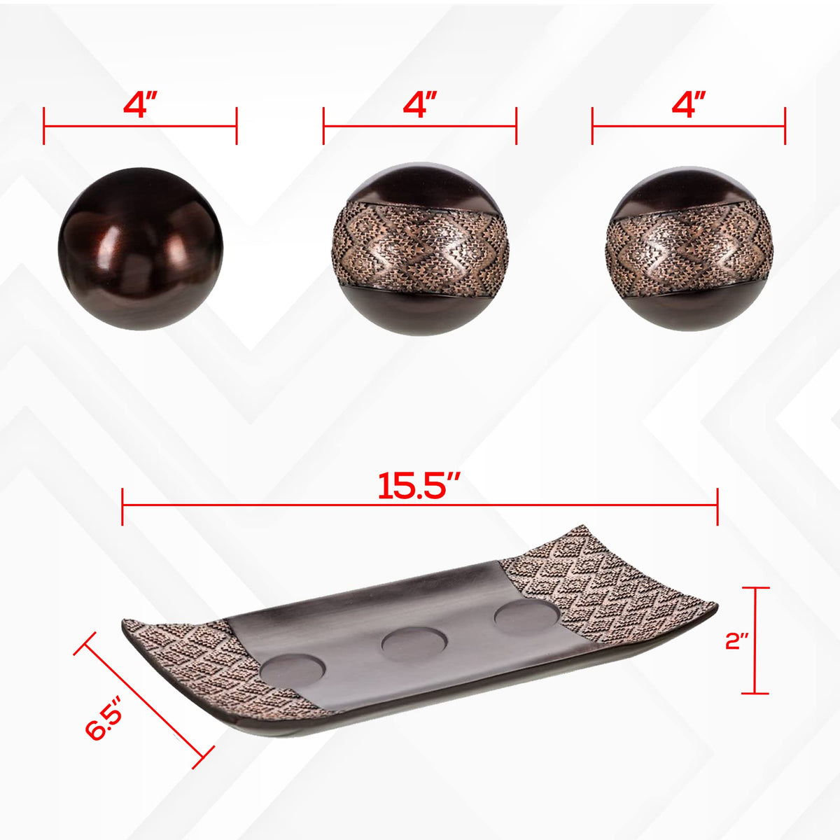 HomeRoots Tray and Orbs Balls - HomeRoots Official Imagery - 4