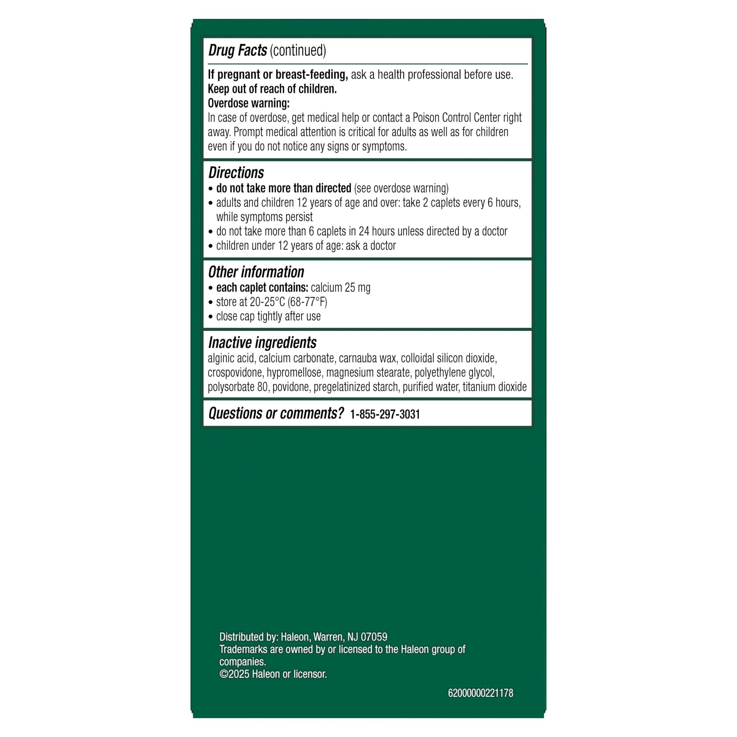 Excedrin Rapid Relief caplets with 500mg acetaminophen, 160 count, showing white medication tablets in a blister pack.