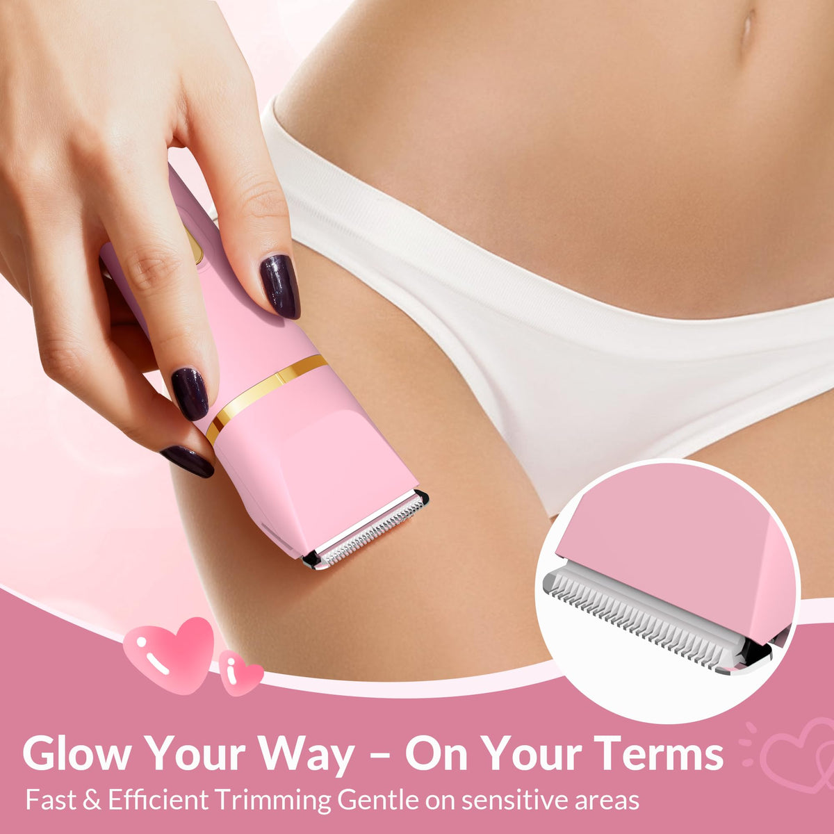 KINGTEE 5 in 1 Electric Bikini Trimmer for Women IPX7 - KINGTEE Official Imagery - 6