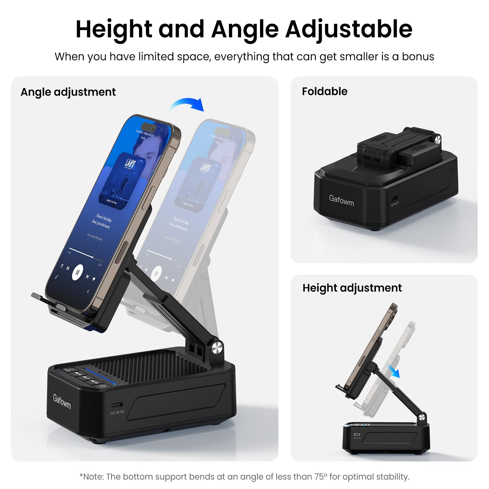 Gafowm Wireless Induction Speaker with Phone Stand, tech Gifts for Men - View 7