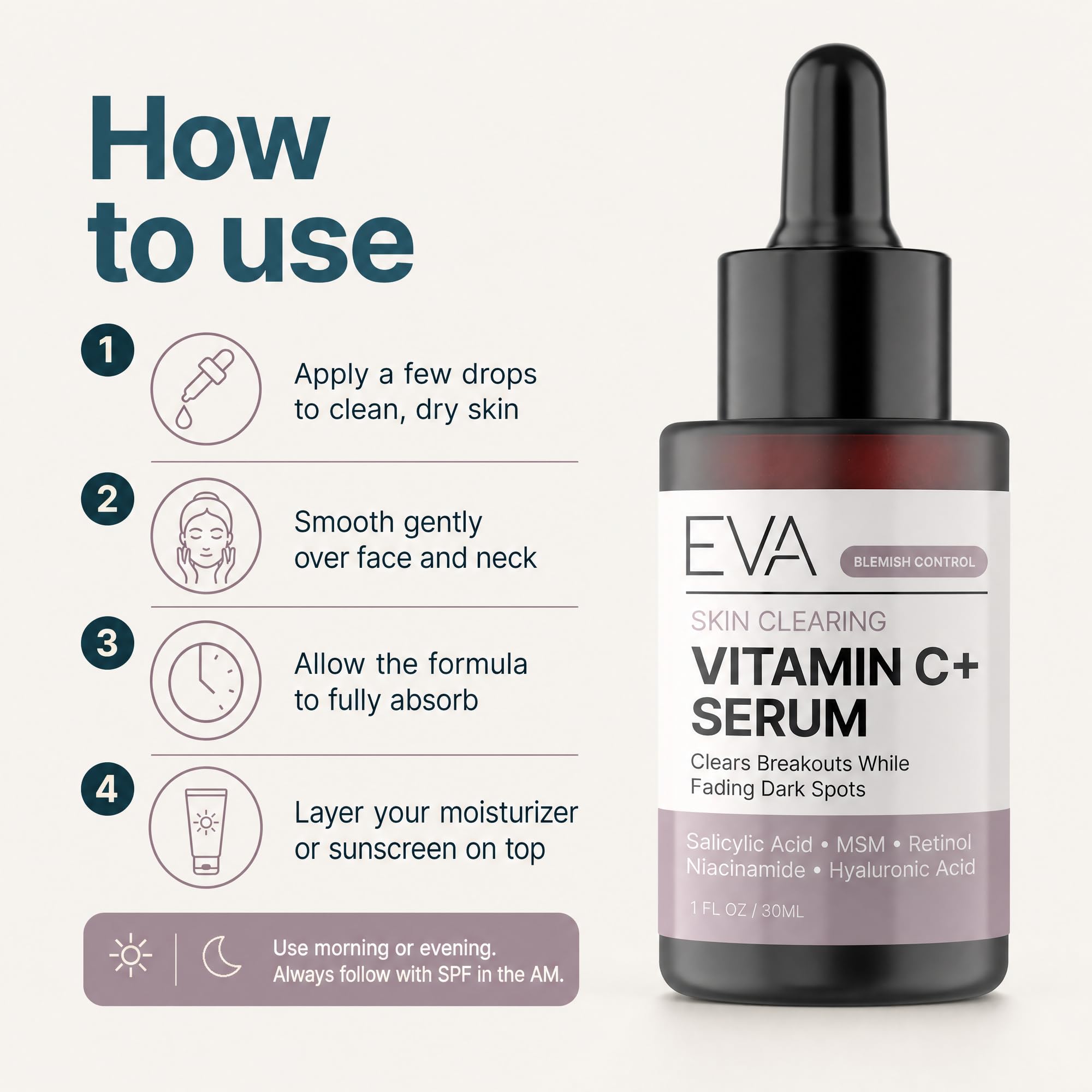 Eva Naturals Skin Clearing Vitamin C Serum, Retinol & Salicylic - Eva Naturals Official Product View 10