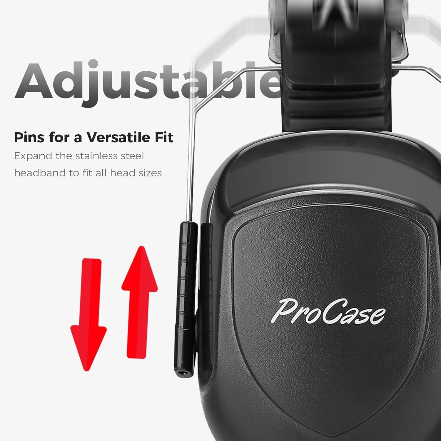ProCase noise reduction ear muffs for soundproof ear protection, featuring cushioned ear cups and adjustable headband.