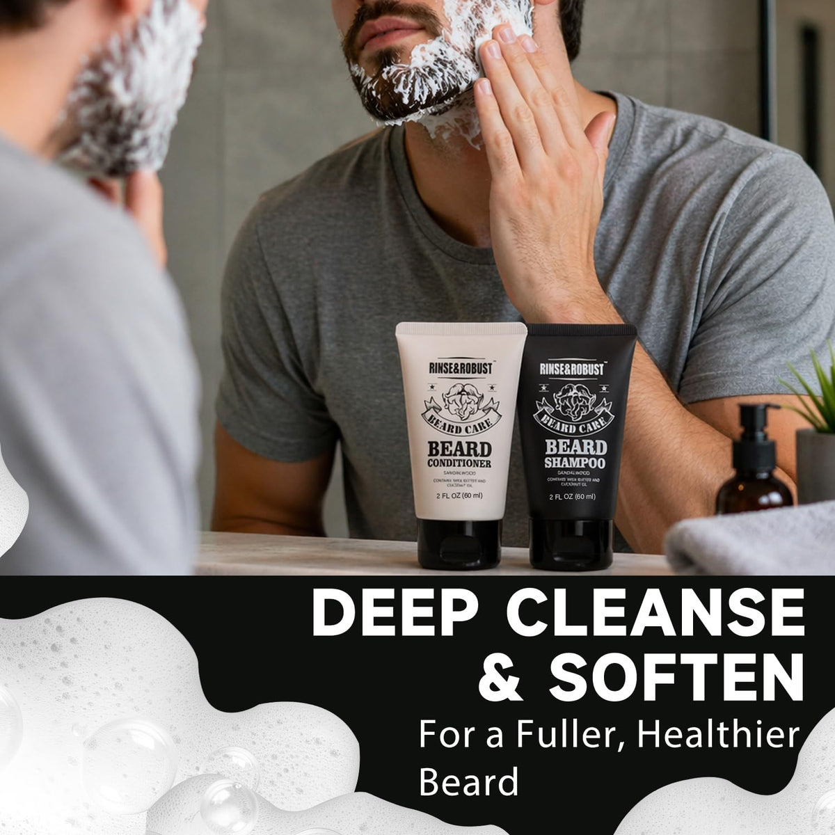 Rinse Robust Beard Kit for Men Christmas Gifts for Him Beard - Rinse & Robust Official Imagery - 4