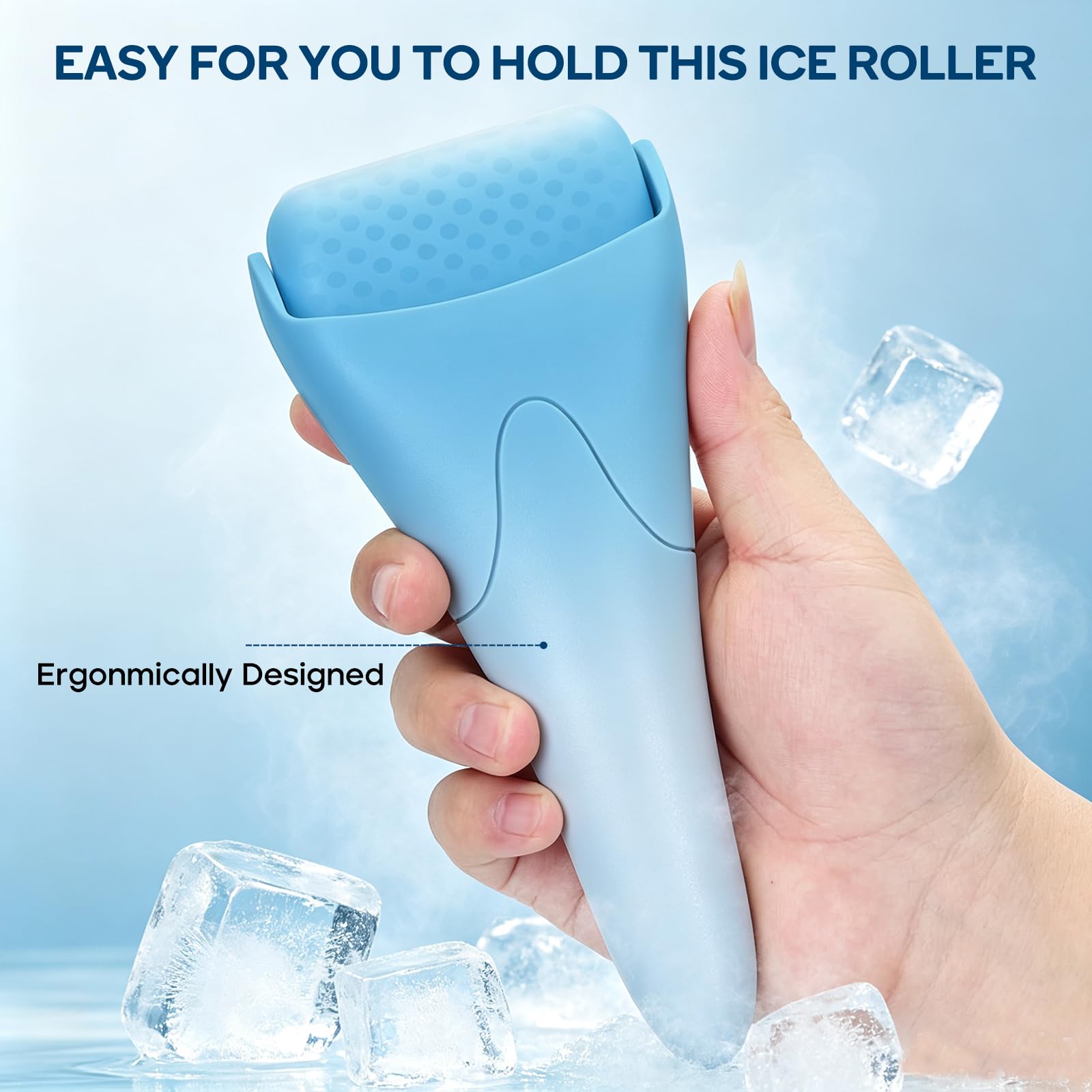 LATME ice roller massage tool for face and body, designed to reduce puffiness and soothe skin with cold therapy.