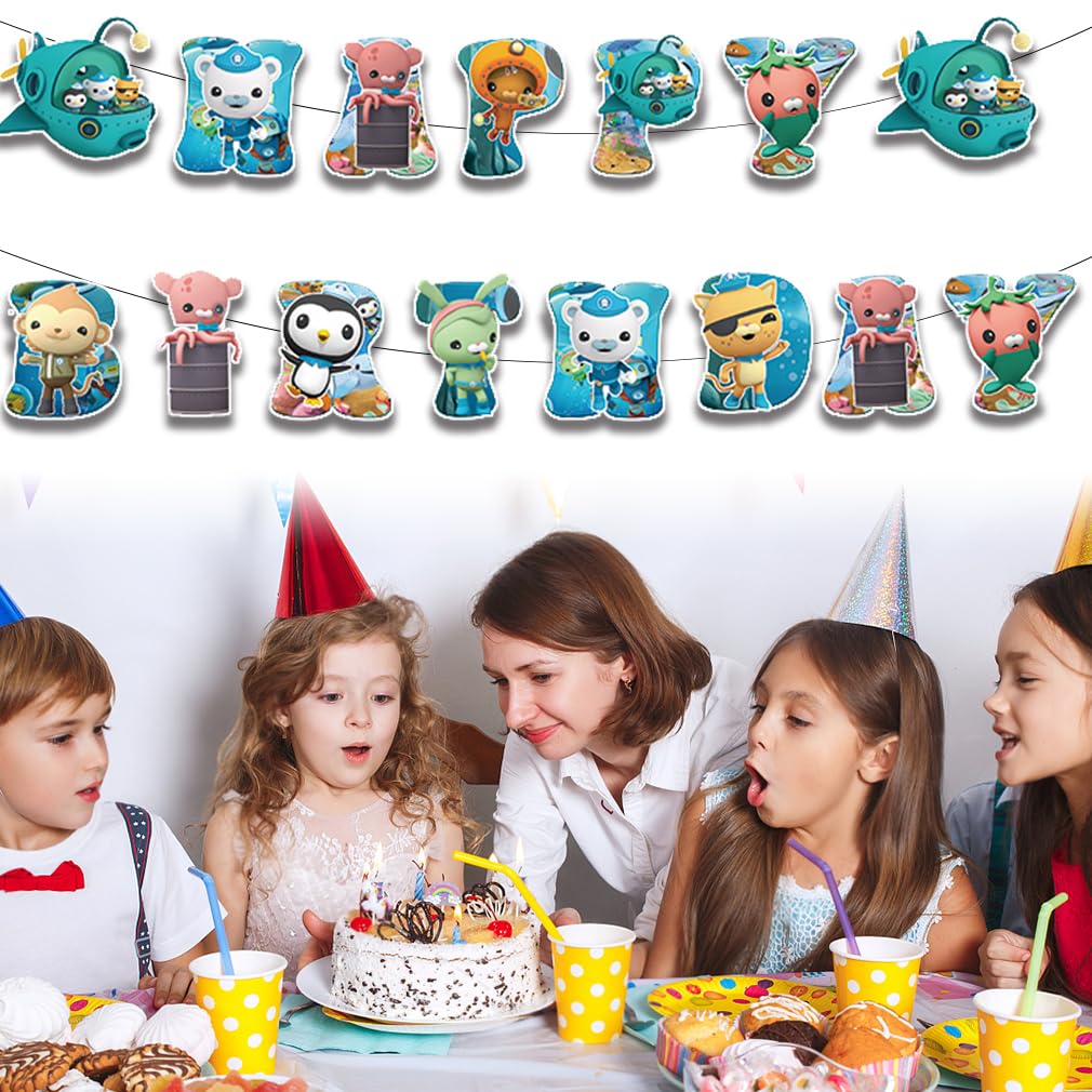 42Pack Octo Party Supplies Pack Includes Banner Cake Topper - Autrpoweo Official Imagery - 5