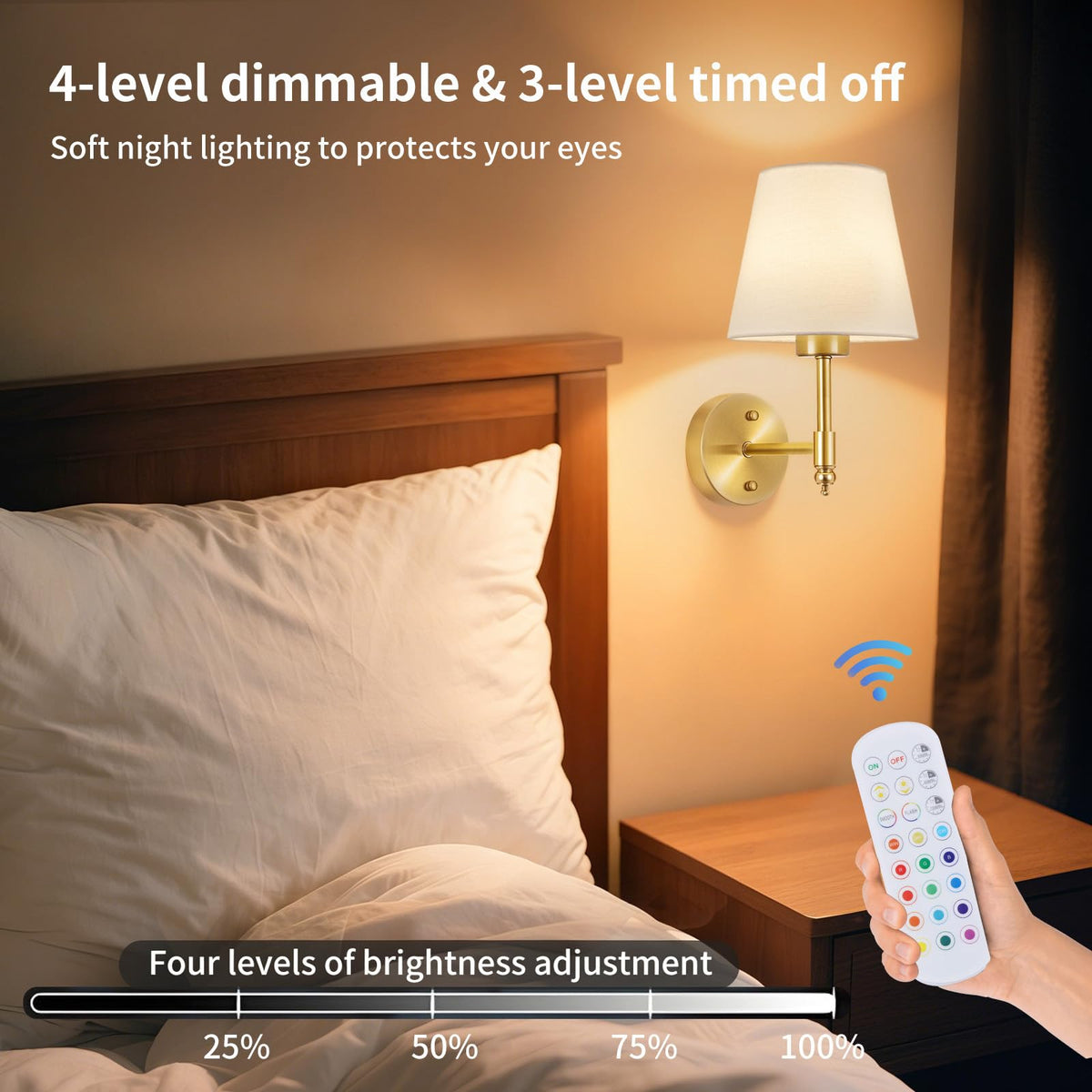 Battery Operated Wall Sconce Set of 2 Rechargeable Wireless - SoodMi Official Imagery - 5