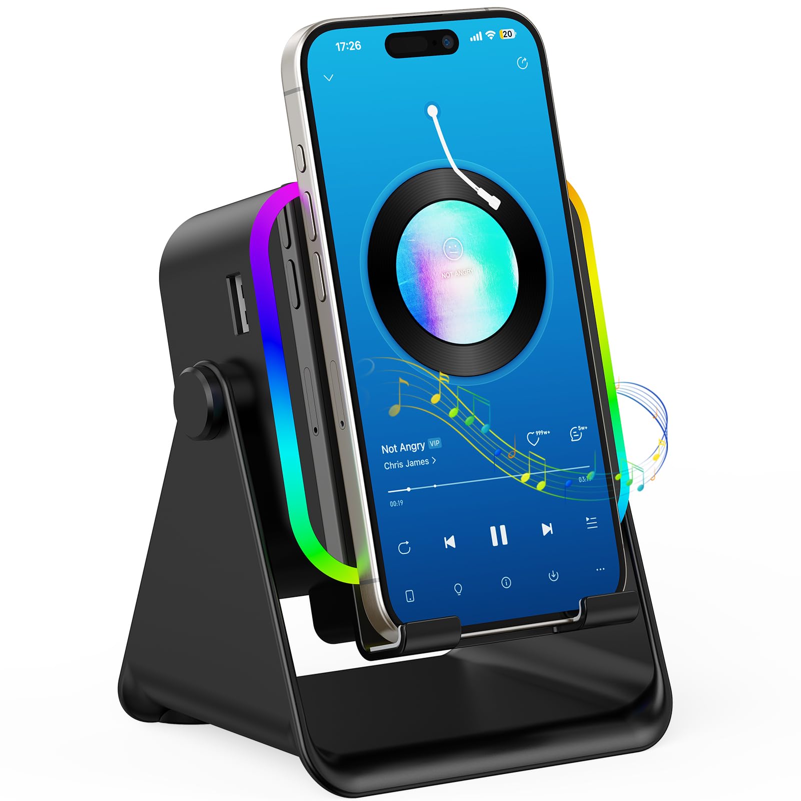 TARKARI Wireless Induction Speaker, 5 in 1 Bluetooth Speaker, 360° Rot - View 10
