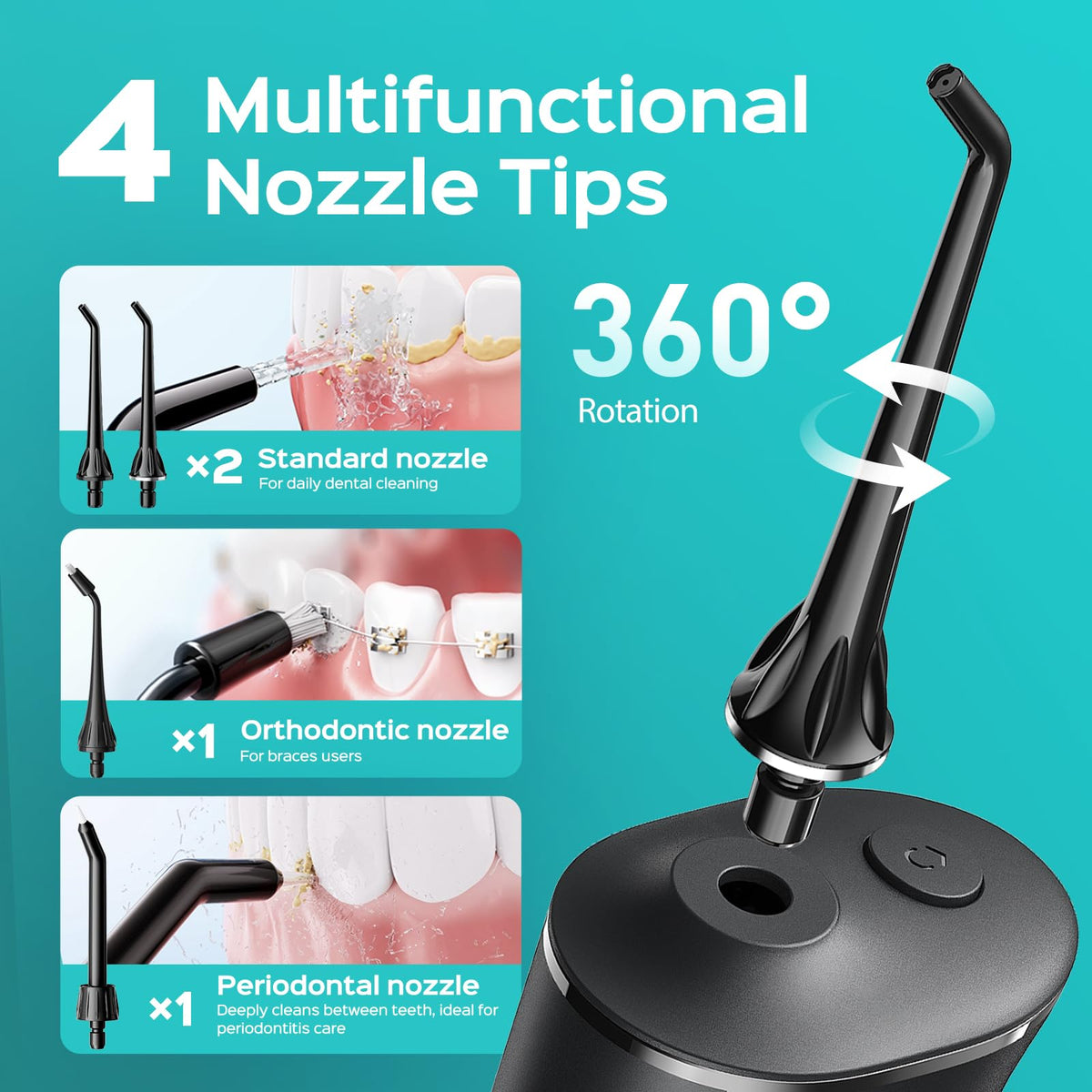 COSLUS ADA Accepted C50 Water Dental Flosser 4 Modes 5 Power - COSLUS Official Imagery - 8