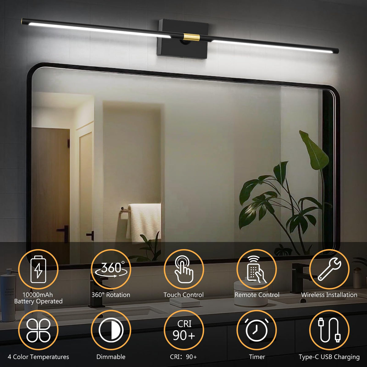 Eneru Battery Operated Wall Sconces Set of 2 Rechargeable - Eneru Official Imagery - 5