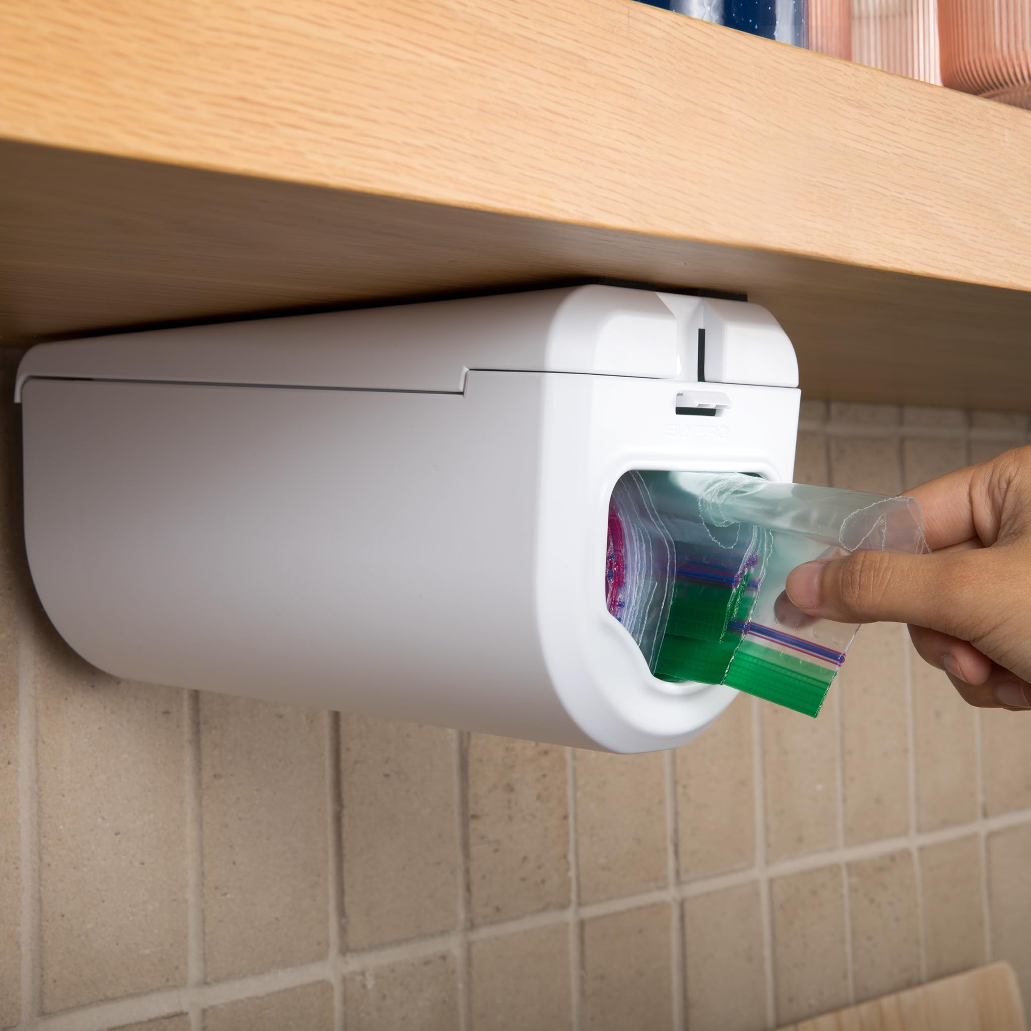 ELYPRO Under Cabinet Sandwich Bag Holder & Dispenser - View 9