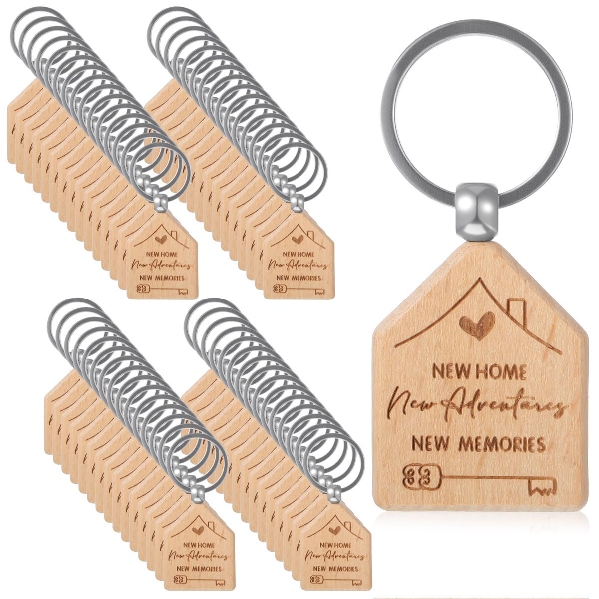 60 Pcs Welcome Home Keychain Bulk New Homeowner Gifts - xozeooeu Official Imagery - 1