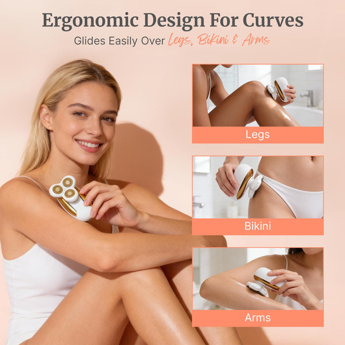 Groomie Hers LuxePro Women s Electric Body Shaver for - Groomie Official Imagery - 3