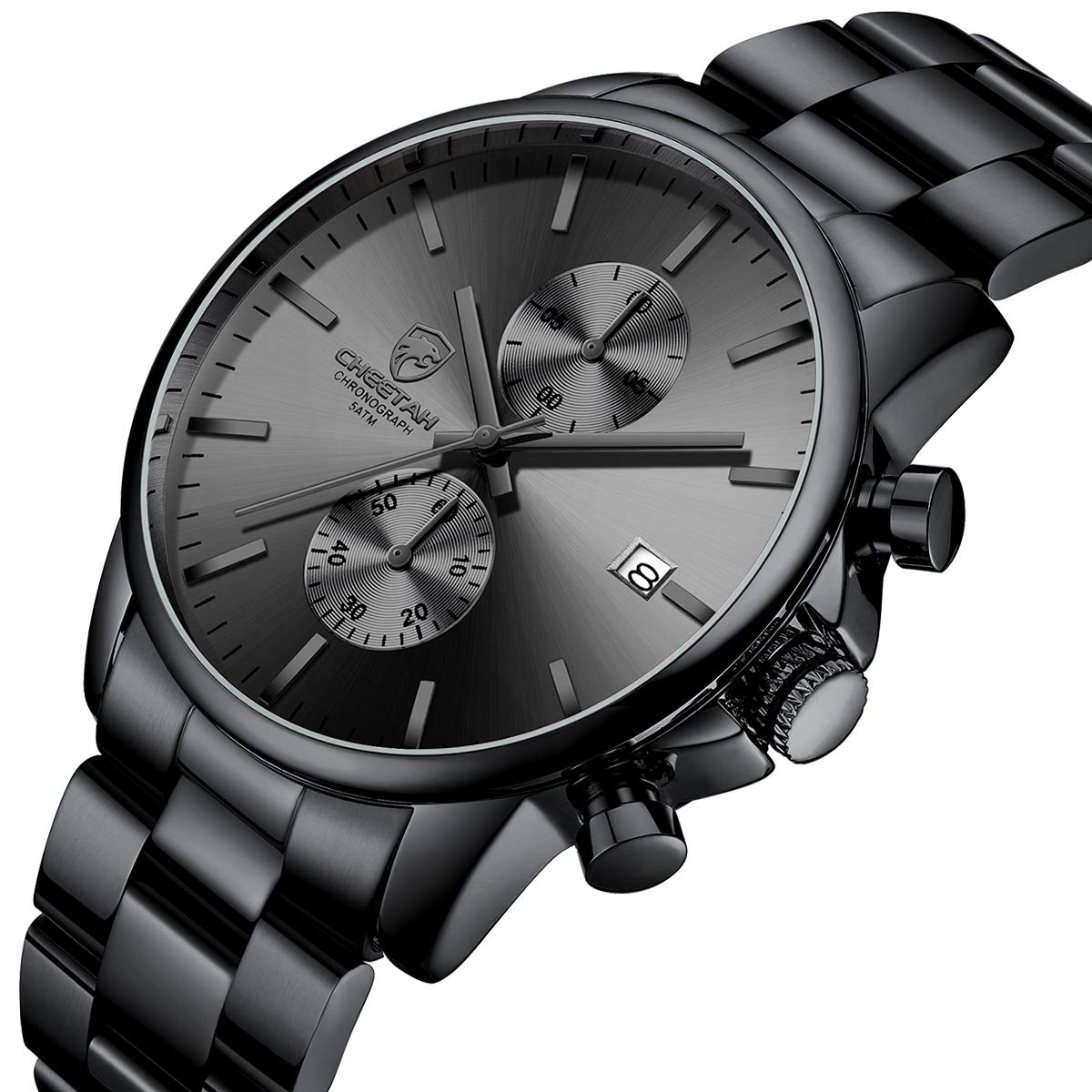 GOLDEN HOUR Men's Chronograph Watch – Black & Grey