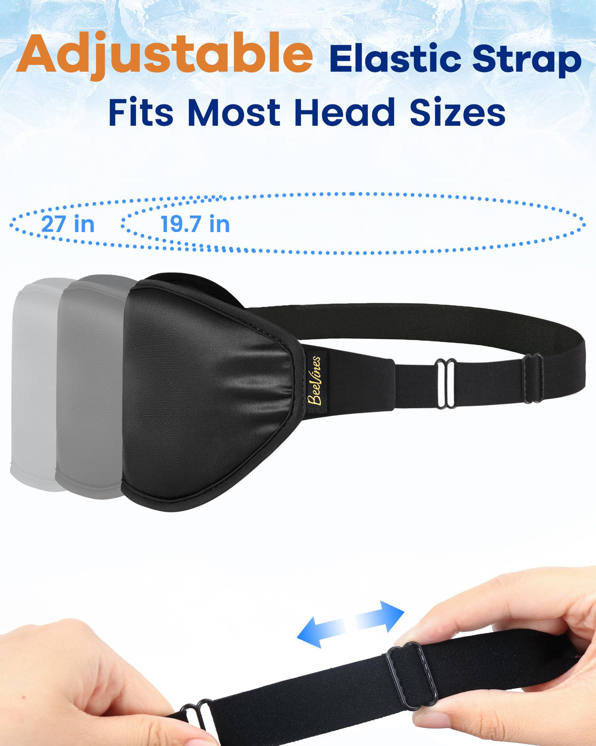 3D Contoured Cooling Eye Mask for Puffy Eyes Migraines - BeeVines Official Imagery - 8