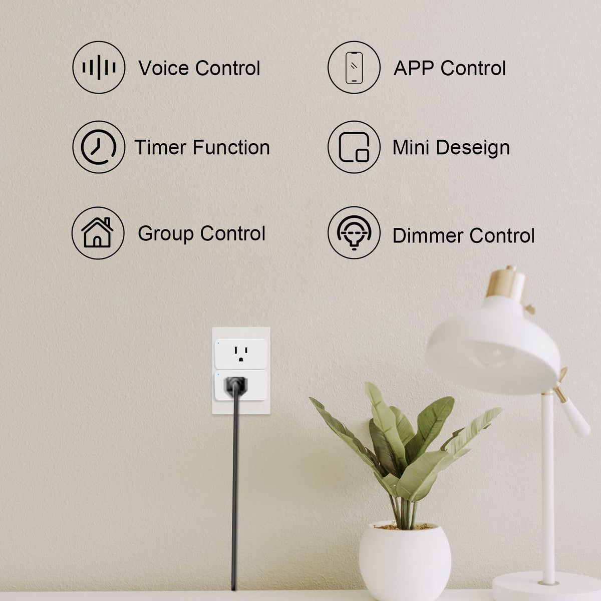 WiFi Smart Dimmable Plug 2 Pack Smart Plugs for Voice - Eva's Light Official Imagery - 8