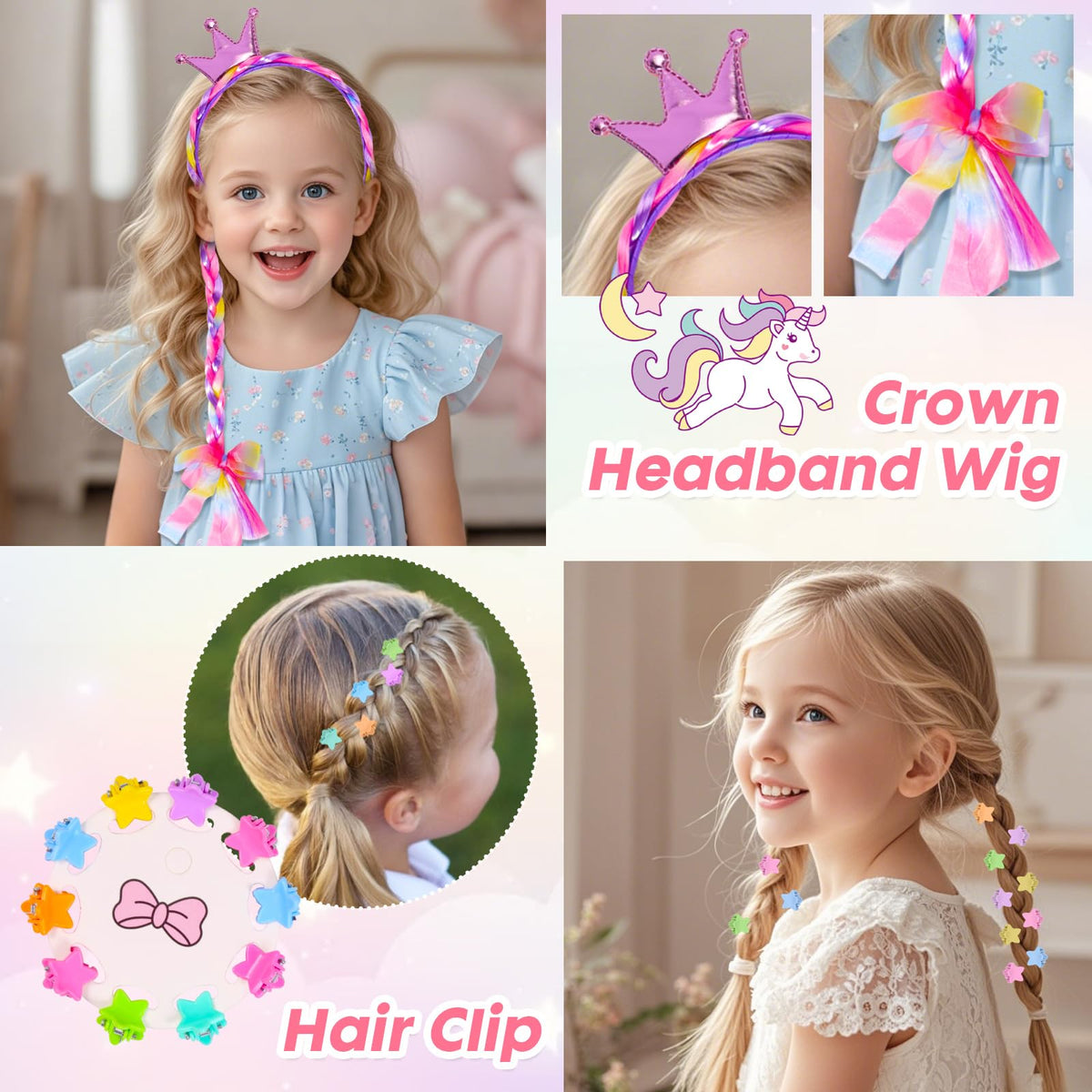 Unicorn Kids Jewelry for Girls Toddler Princess Dress Up Set - PinkSheep Official Imagery - 6