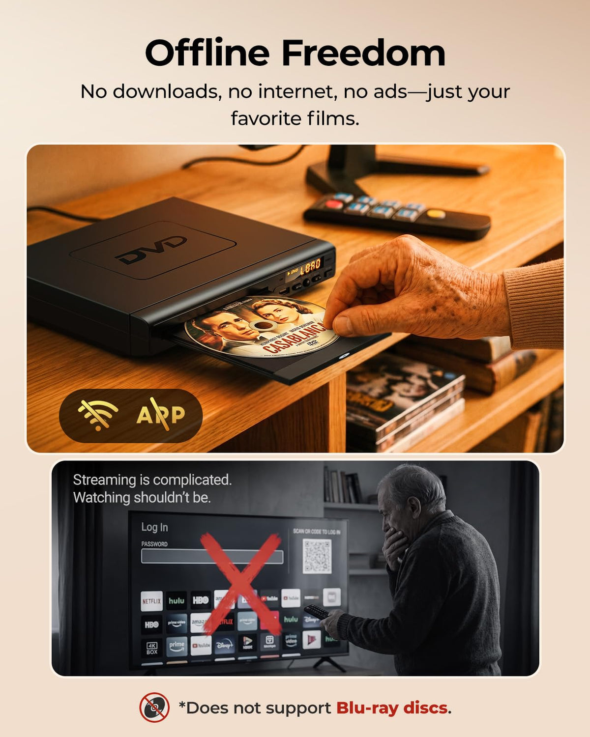 ELECTCOM PRO Region Free DVD Player for TV with Large Button - ELECTCOM PRO Official Imagery - 6