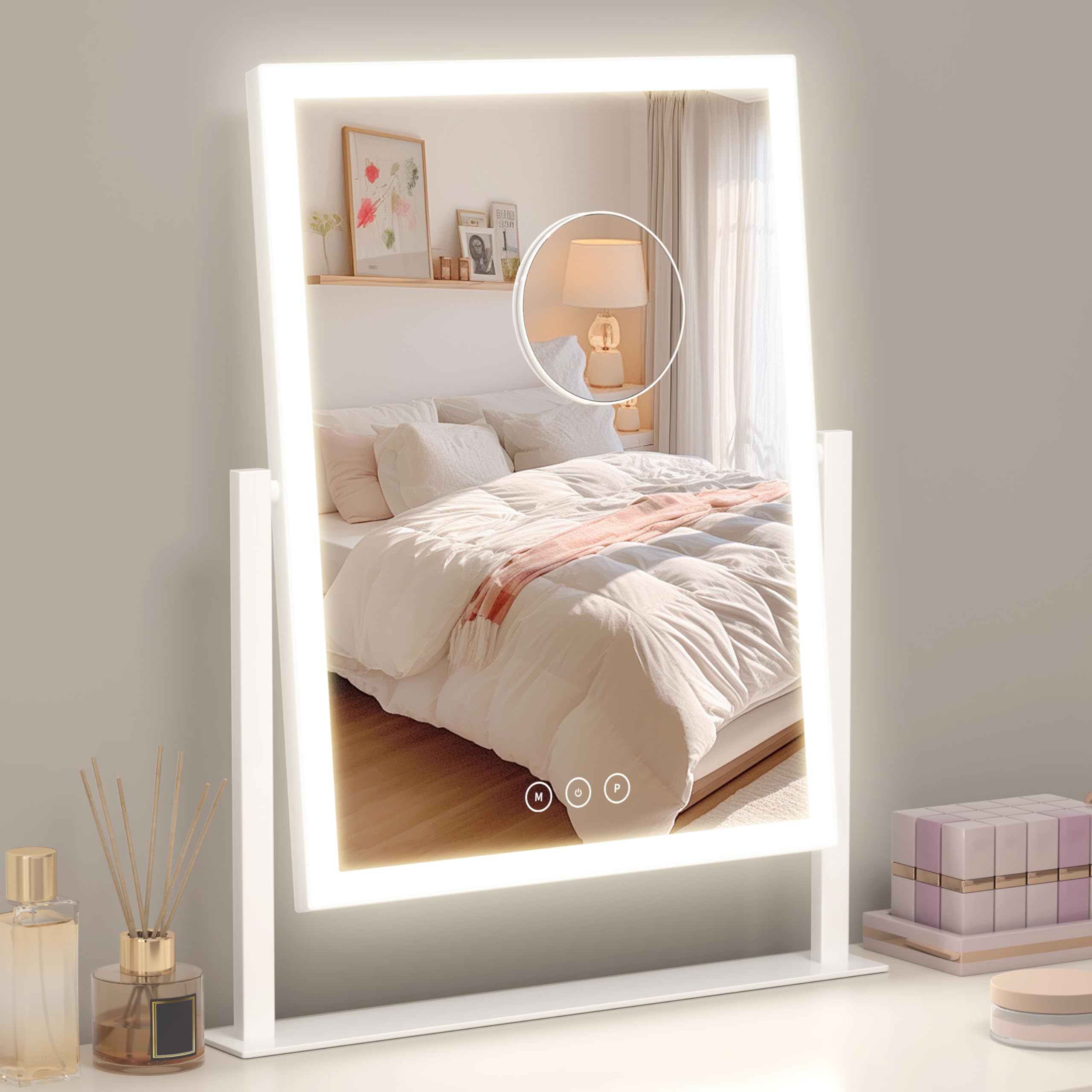 Acoolda Vanity Mirror with Lights,16.9"x 14" Lighted Makeup Mirro - Acoolda Official Product View 8