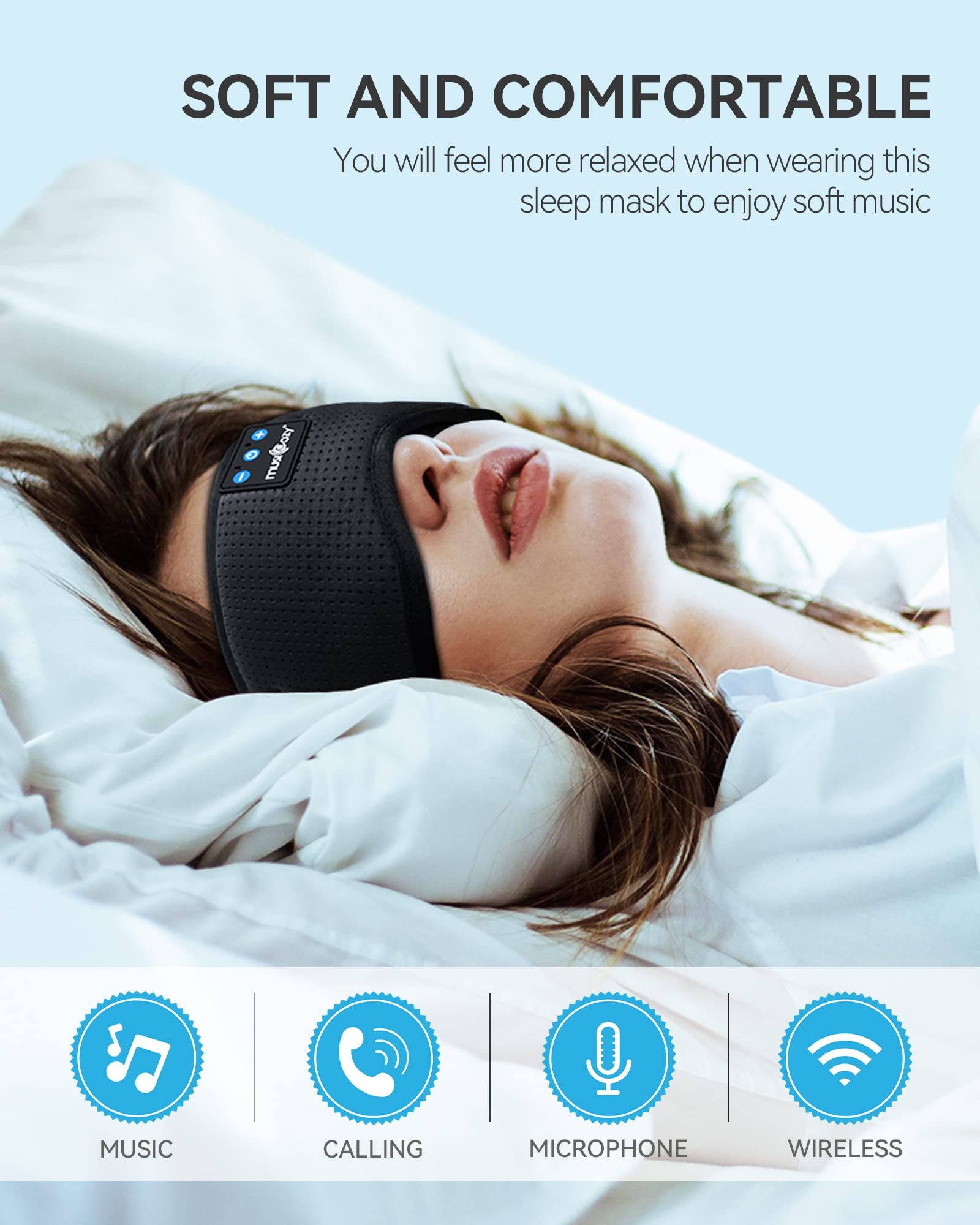 MUSICOZY Sleep Headphones Bluetooth 5.4 Sleep Mask with HD Sound - MUSICOZY Official Product View 2