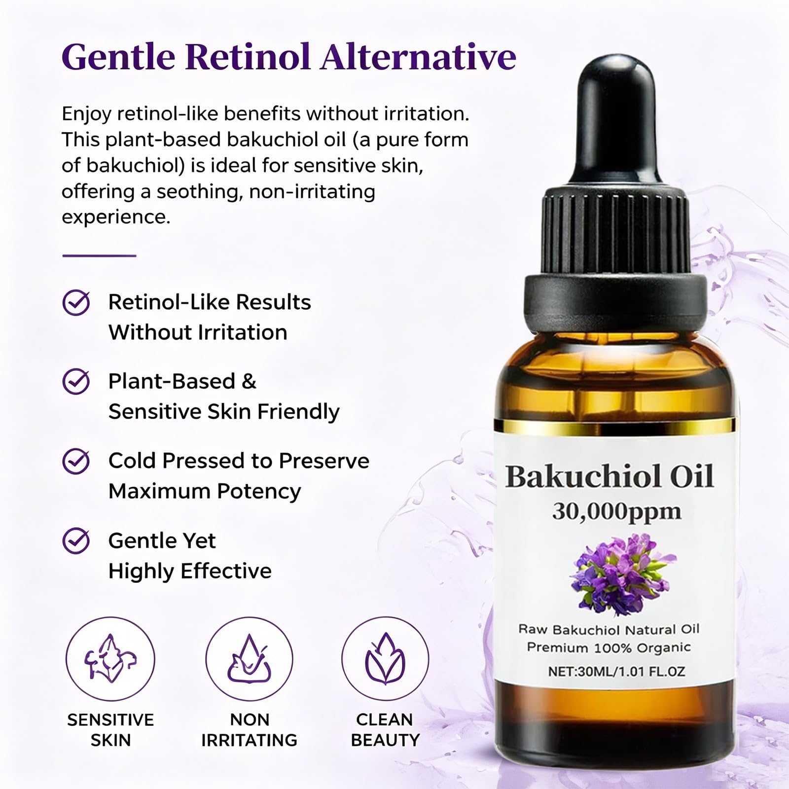 eteross Bakuchiol Oil Organic Cold Pressed of 30,000 PPM, Advanced Bakuchiol - eteross Official Product View 6