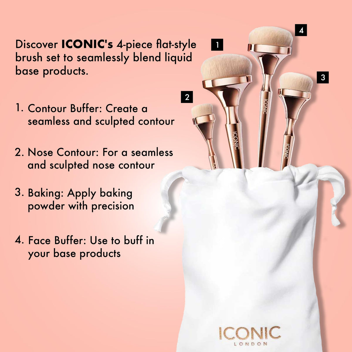 ICONIC LONDON HD Blend Brush Set - Premium Selection Official Imagery - 3