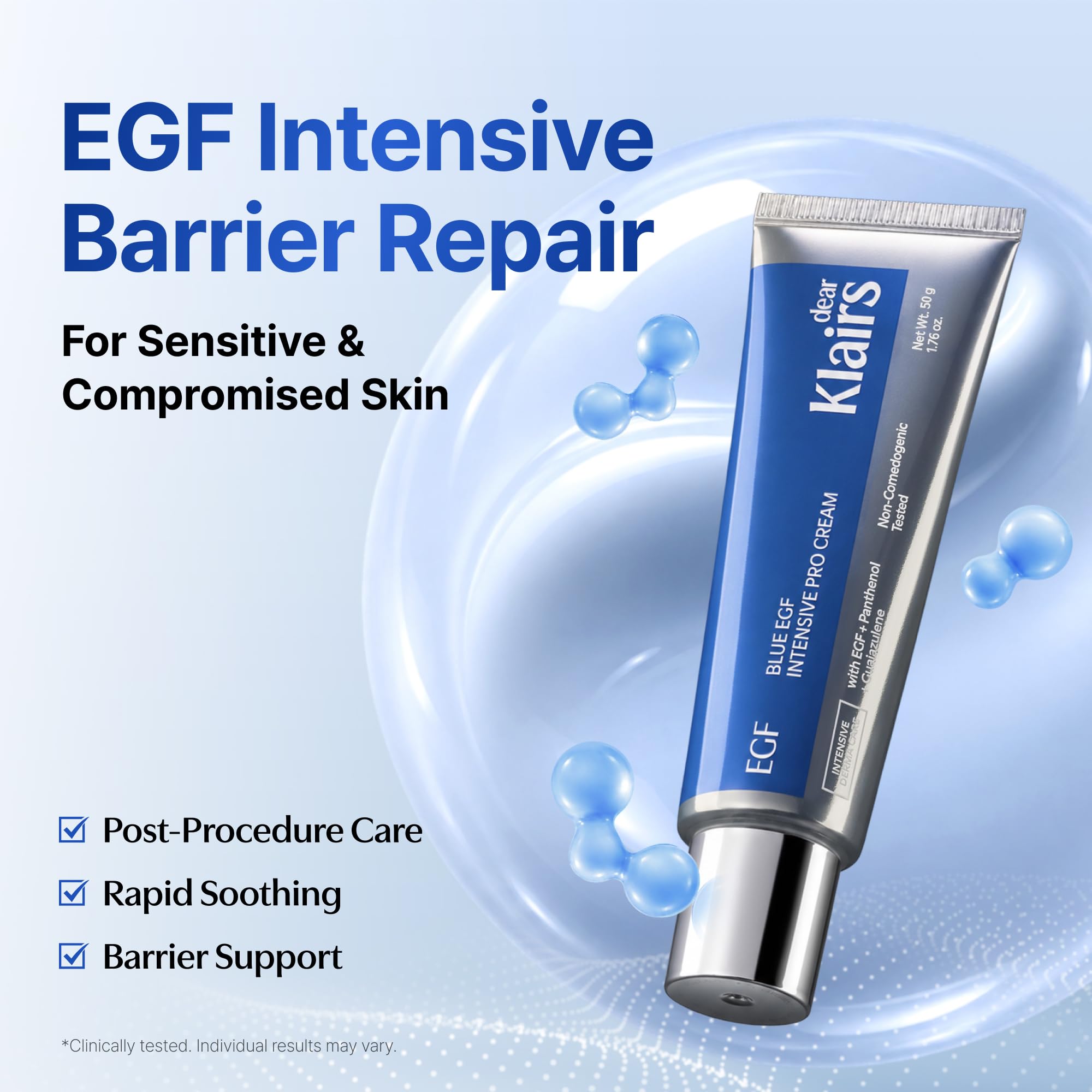 DearKlairs EGF Blue Intensive Pro Cream 50g 1 76 oz - DearKlairs Official Imagery - 3