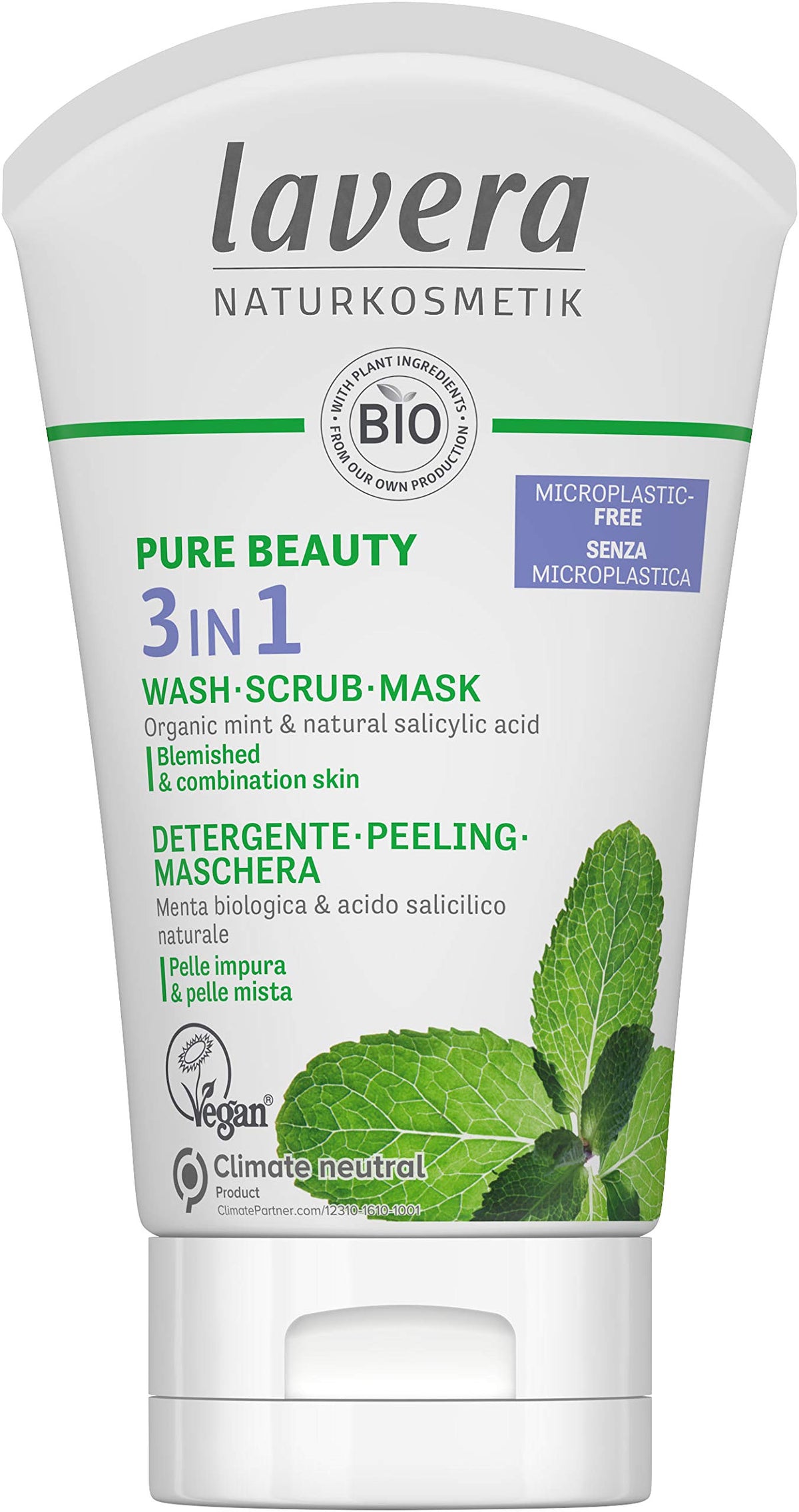 LAVERA Pure Beauty 3 In 1 Wash Scrub And Mask 125 ML - lavera Official Imagery - 2