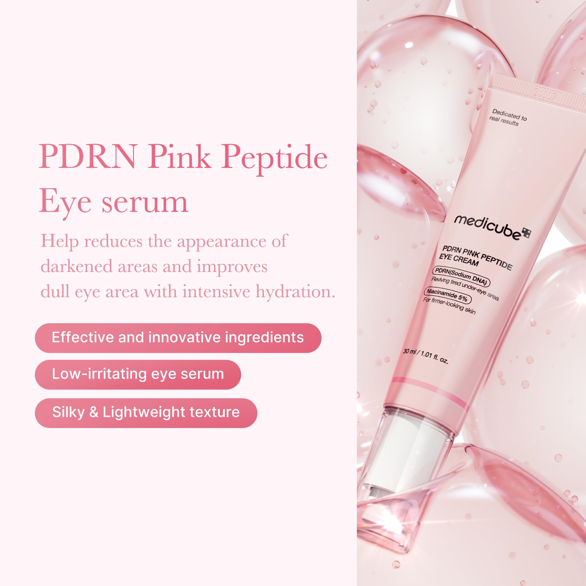 medicube Eye Serum with Salmon DNA PDRN Pink Peptides - medicube Official Product Imagery - 3