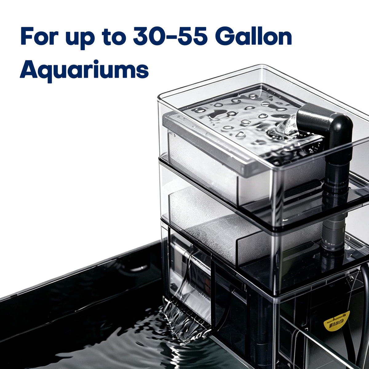 HOB Aquarium Filter 8W 800L H 3 in 1 Ultra Quiet for 30 55 - Sunbmebge Official Imagery - 7