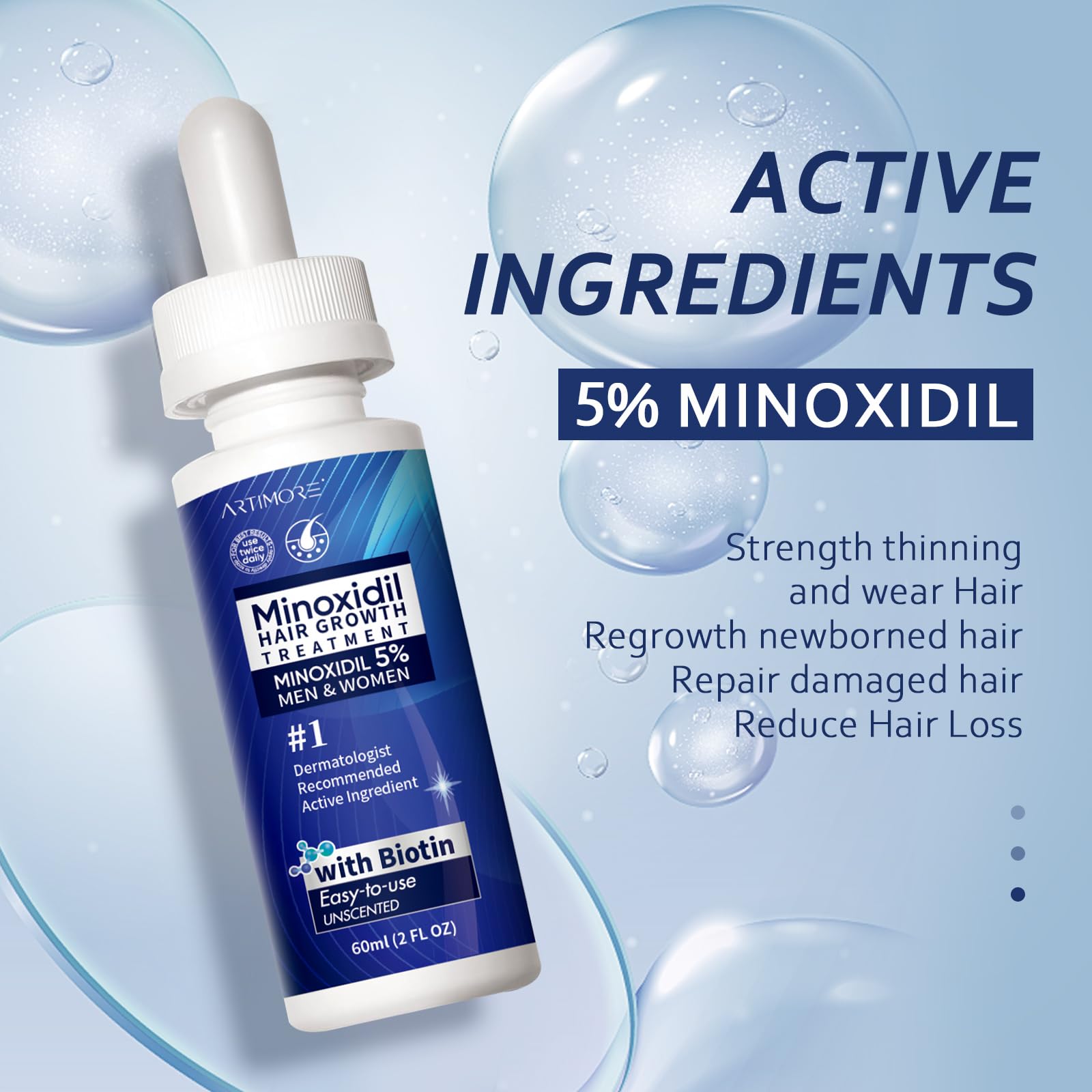 Artimore 5% Minoxidil Hair Growth Serum with Biotin - Minoxidil and Women & 5 - Artimore Official Product View 4